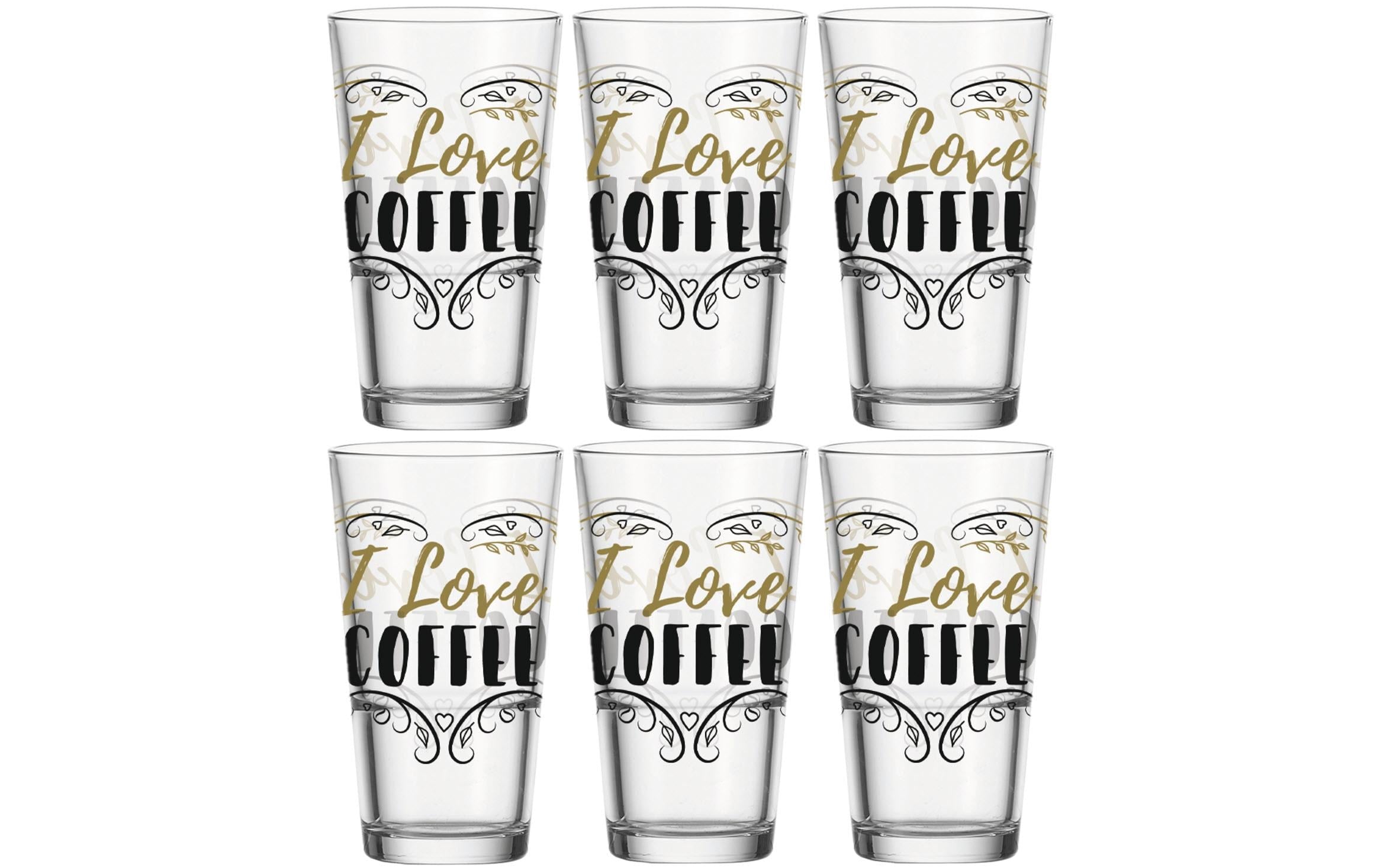 Montana Latte Macchiato Becher I Love Coffee 330 ml, 6 Stück
