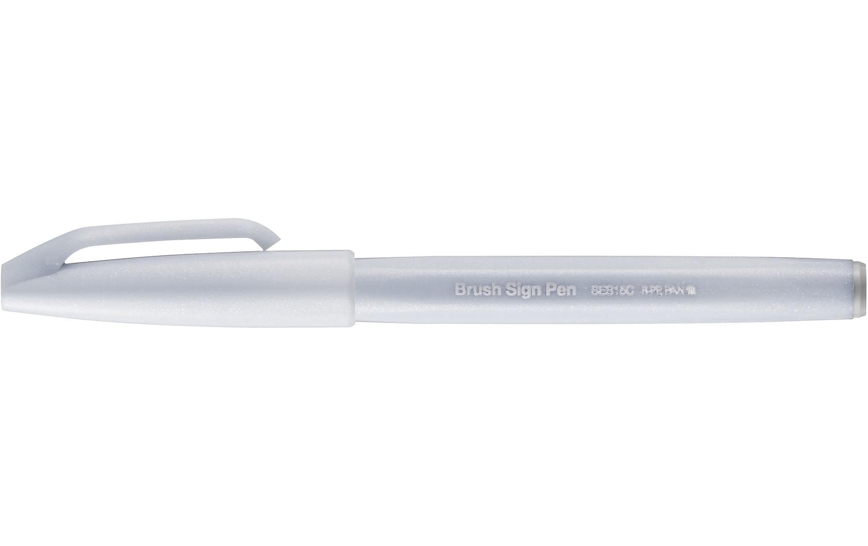 pentel Filzstift Brush Sign Pen 1 Stück, Schneegrau