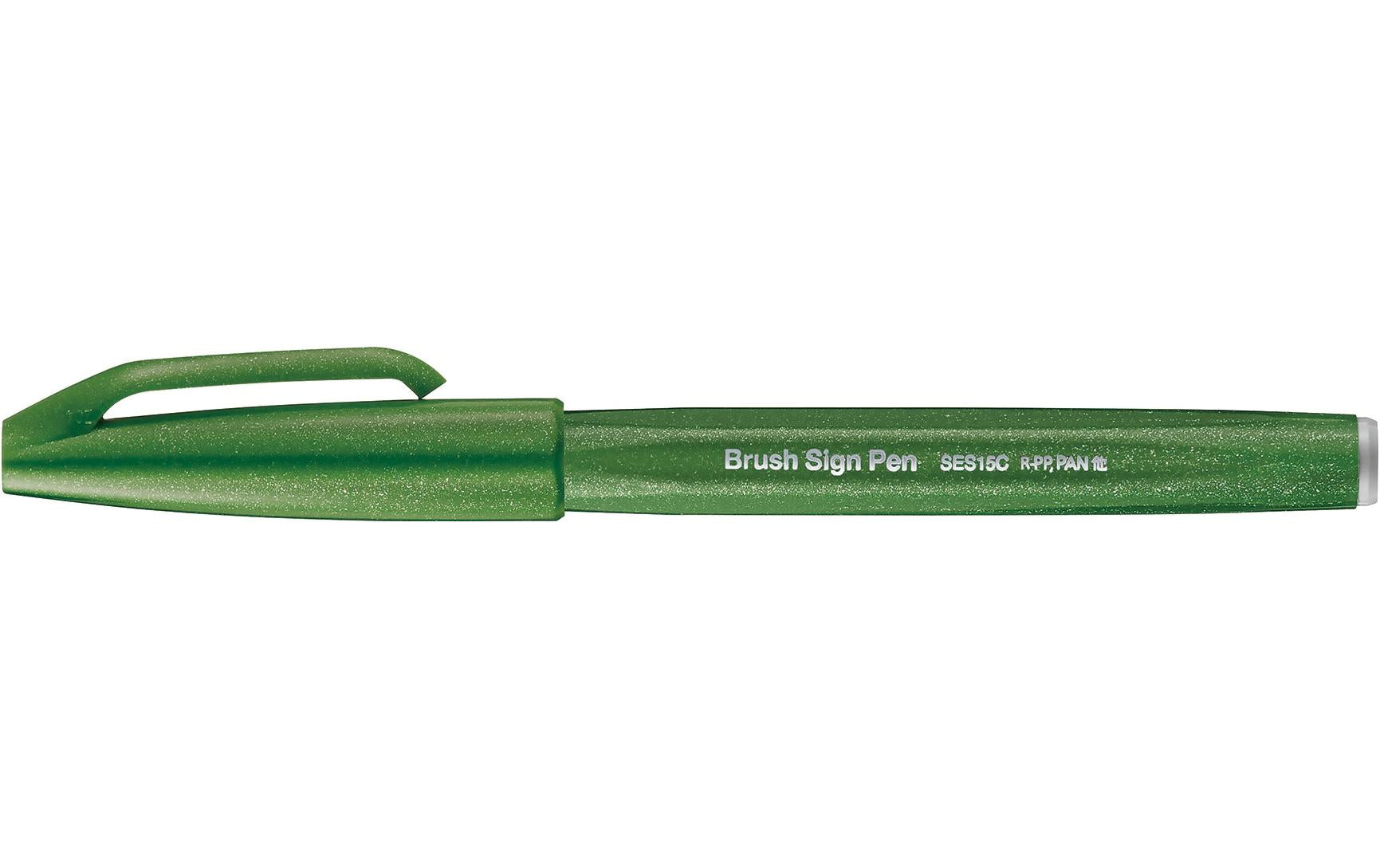 pentel Filzstift Brush Sign Pen 1 Stück, Olivengrün