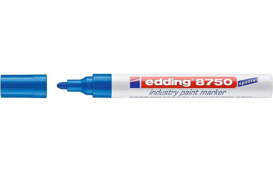 edding Lackmarker Industrie 8750 Blau, 1 Stück