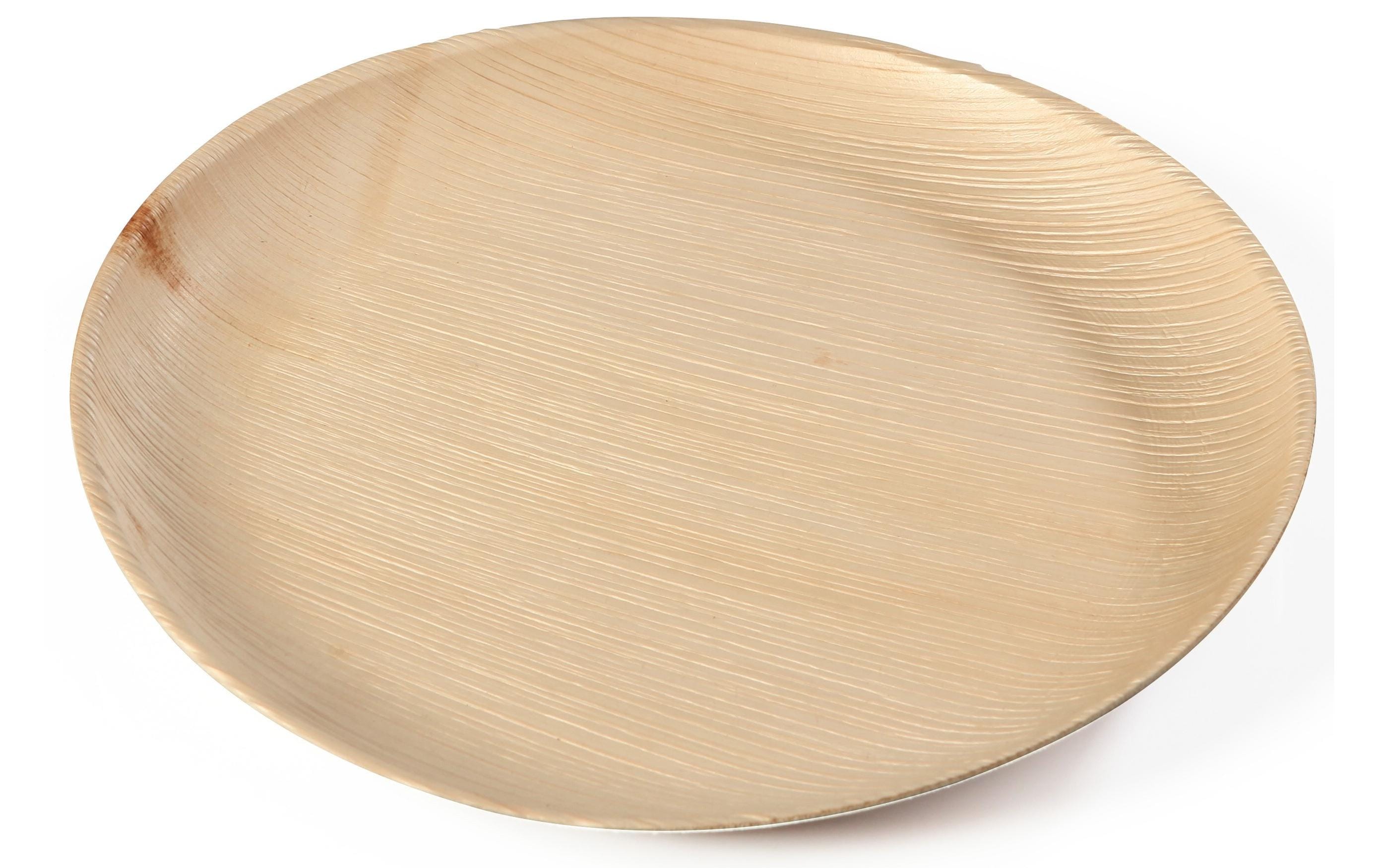 Sier Einwegteller Palm 15 cm, 20 Stück, Hellbraun