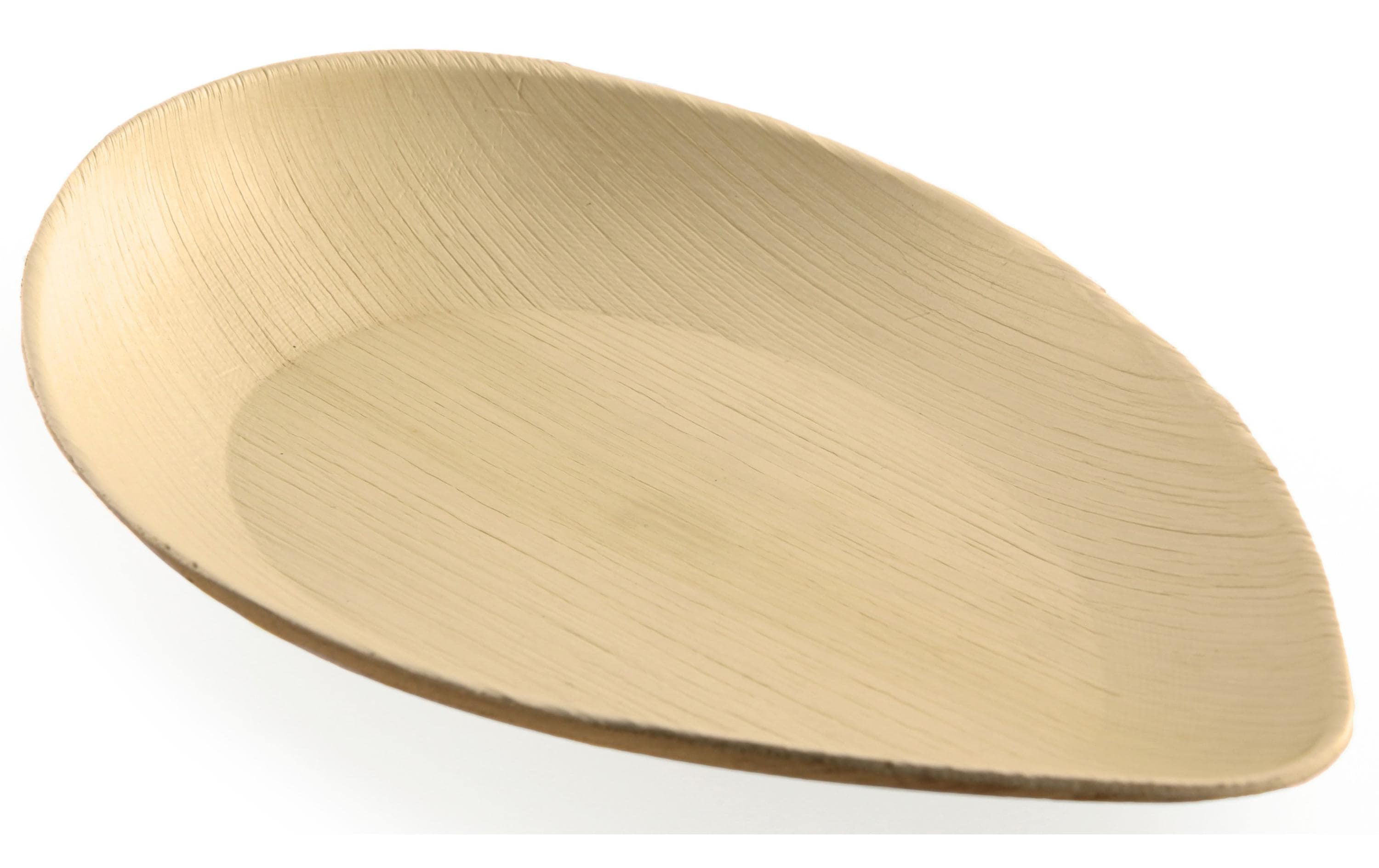 Sier Einwegteller Palm 16.5 cm x 26 cm, 20 Stück, Hellbraun
