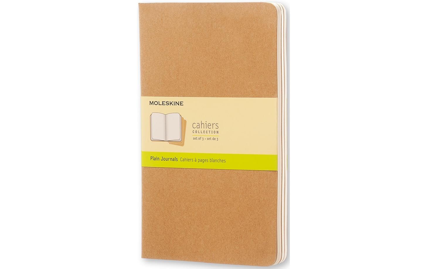Moleskine Notizbuch A5 Blanko, Hellbraun, 3-teilig