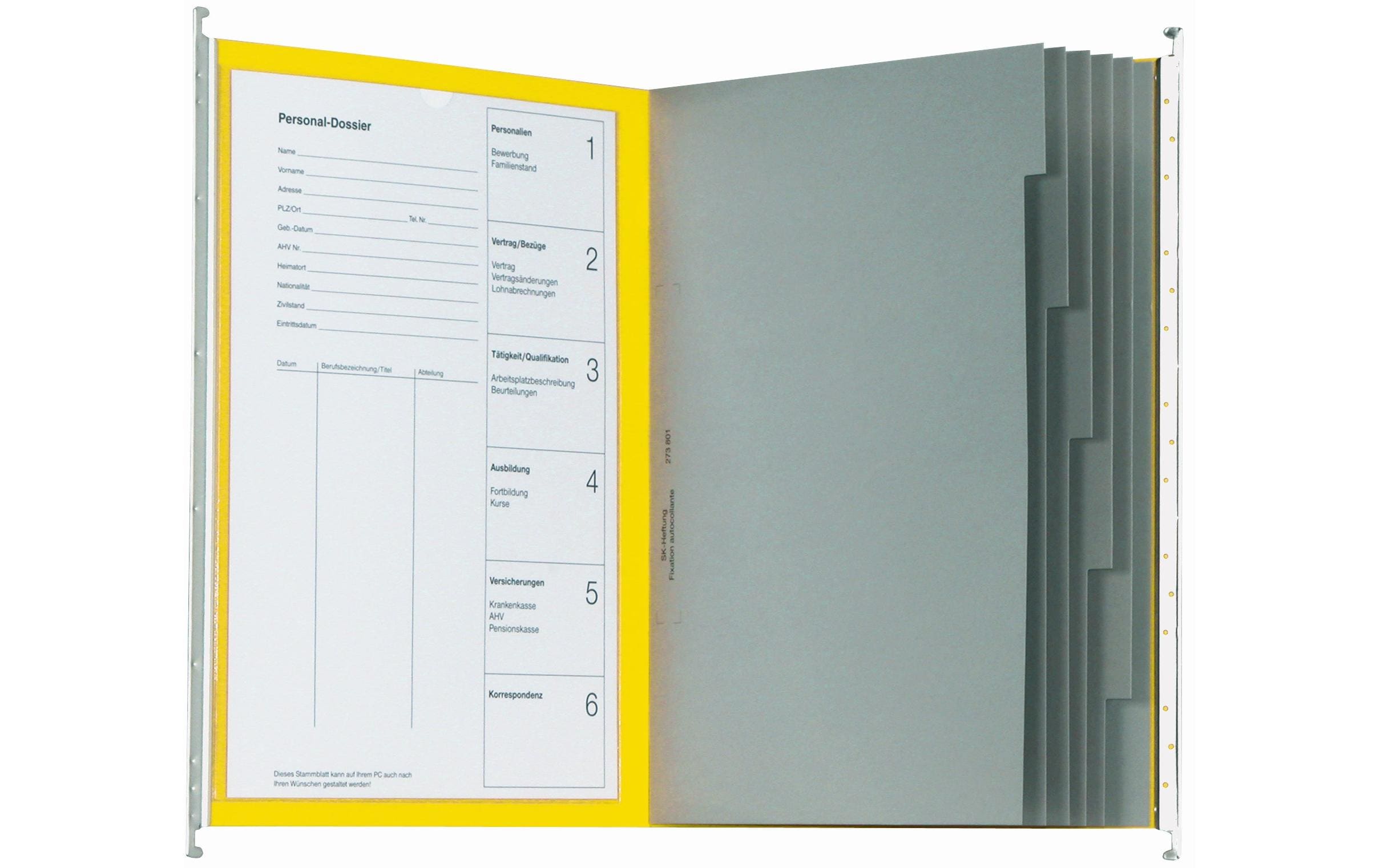 Biella Hängeregister Original Personaldossier Gelb, 10 Stück