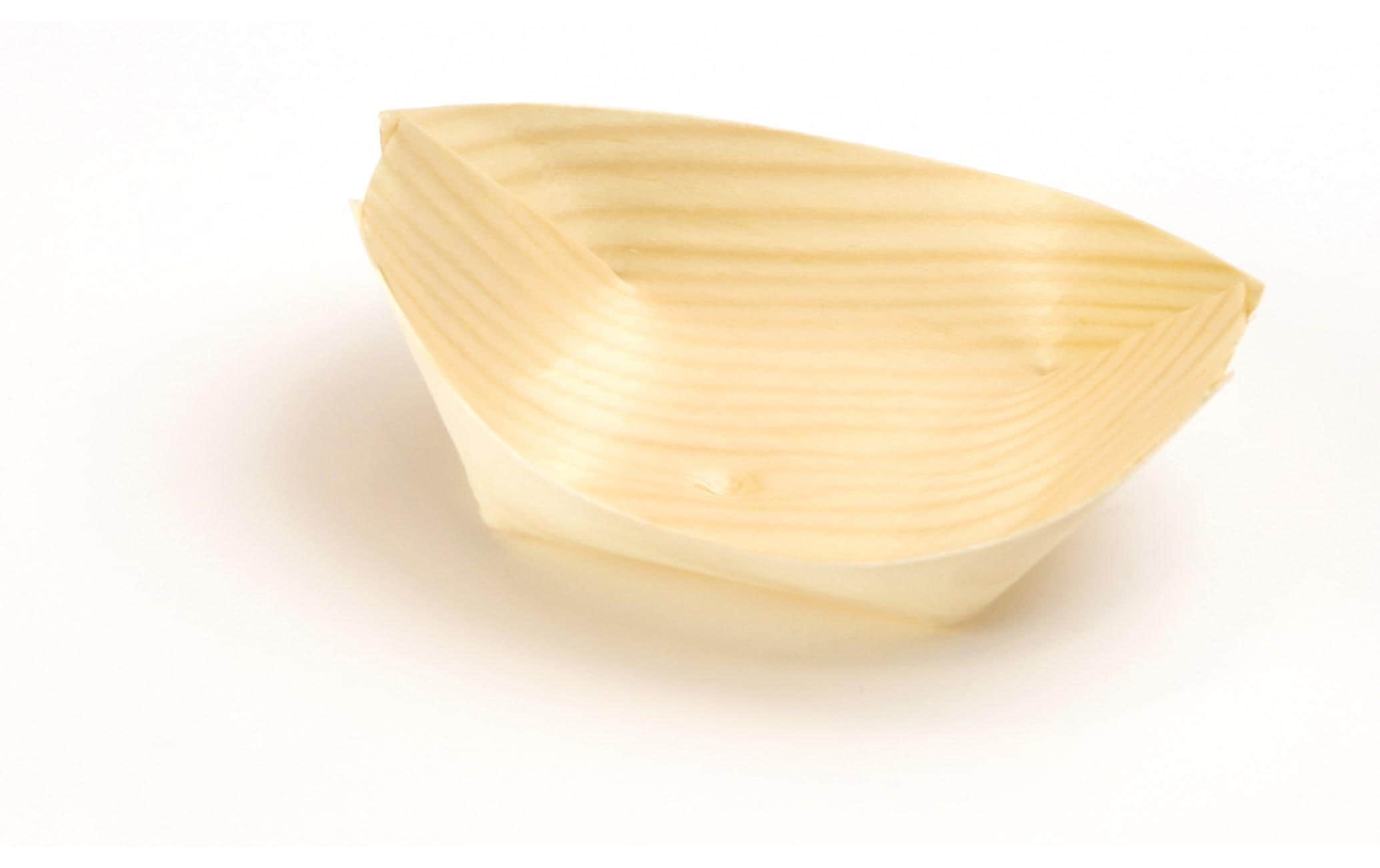 Sier Fingerfood-Schale Holzboot 4.5 x 8 cm, 100 Stück