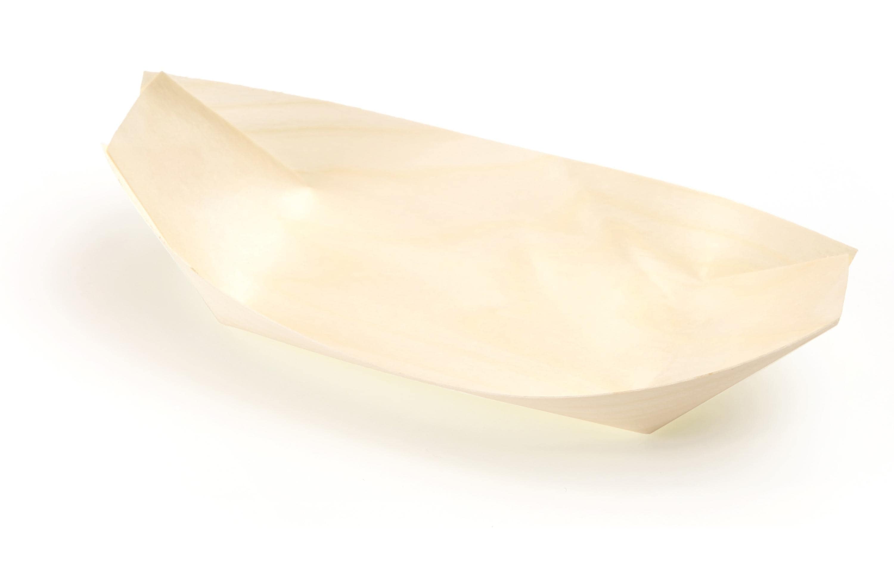 Sier Fingerfood-Schale Holzboot 7.7 x 14 cm, 100 Stück