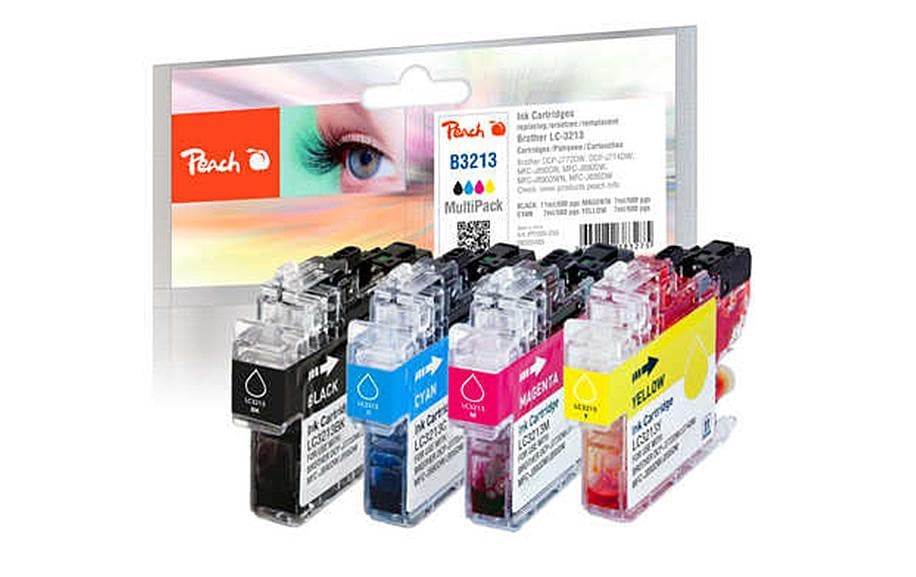 Peach Tinte Brother LC-3213 BK, C, M, Y