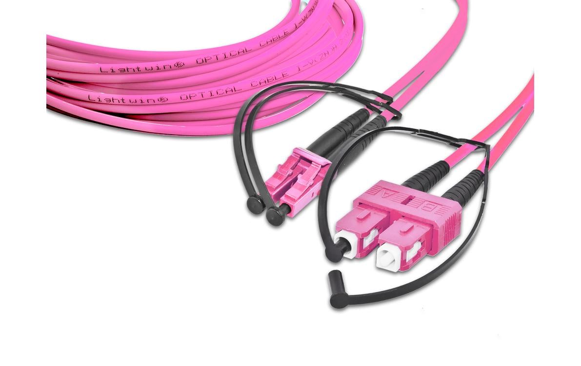 Lightwin LWL-Patchkabel Multimode LC – SC, OM4, Duplex, 1 m