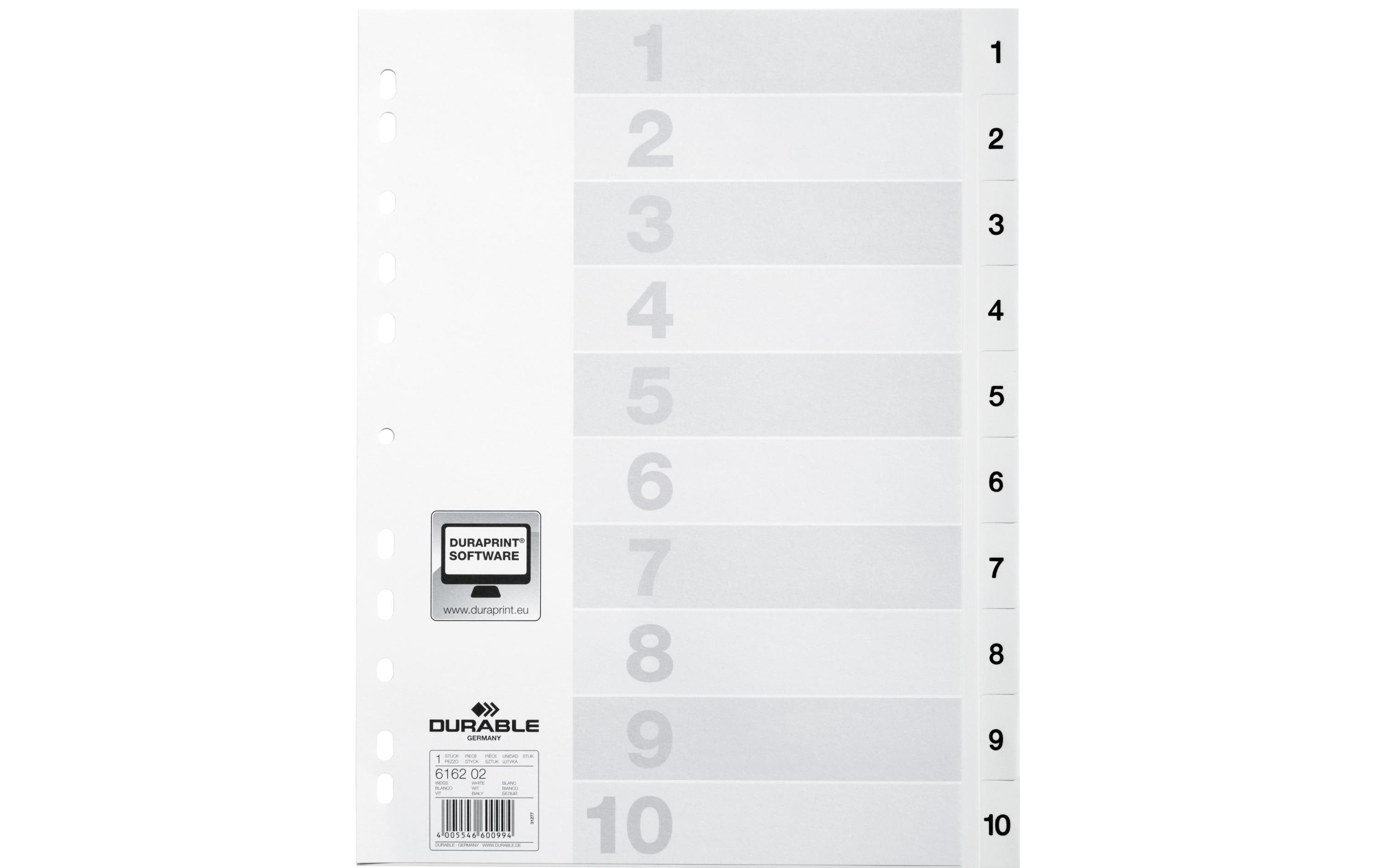 DURABLE Register A4 1-10, mit Indexblatt