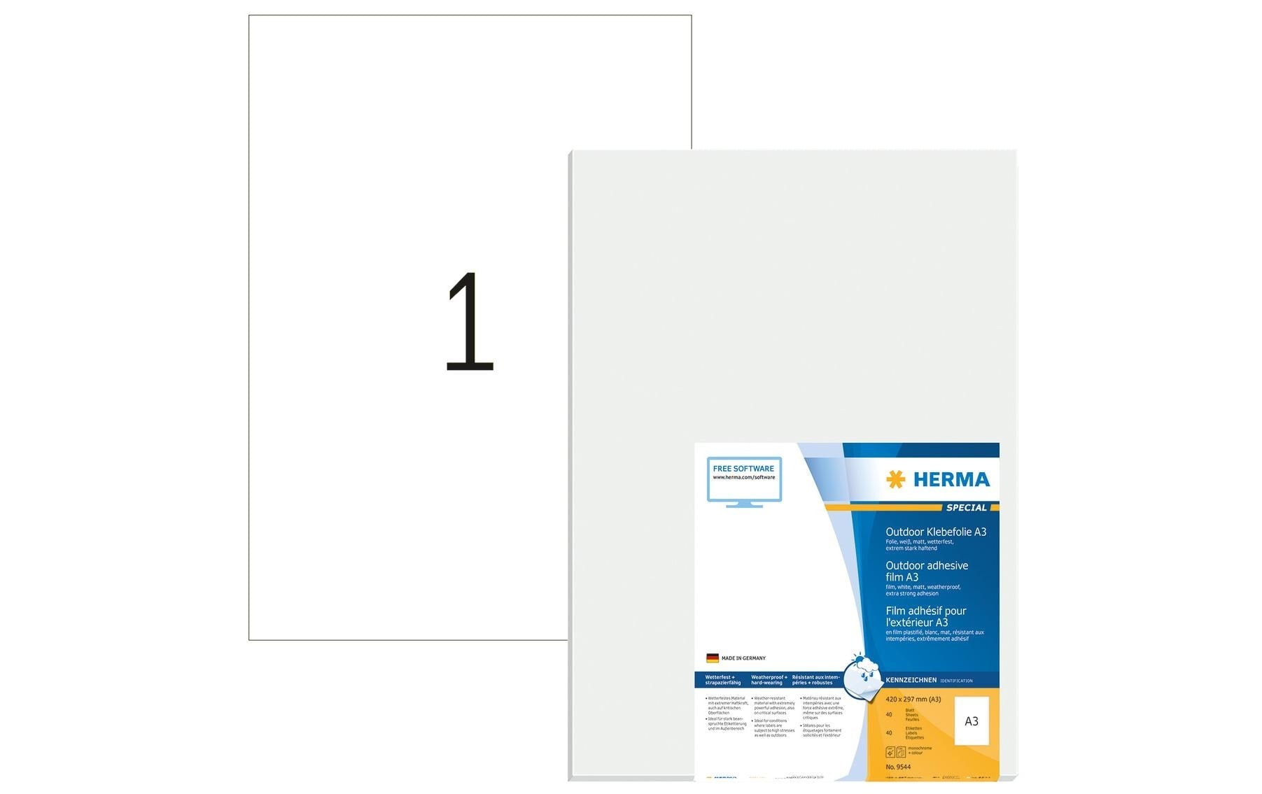 HERMA Outdoor-Etiketten 9544 297 x 420 mm, 40 Etiketten