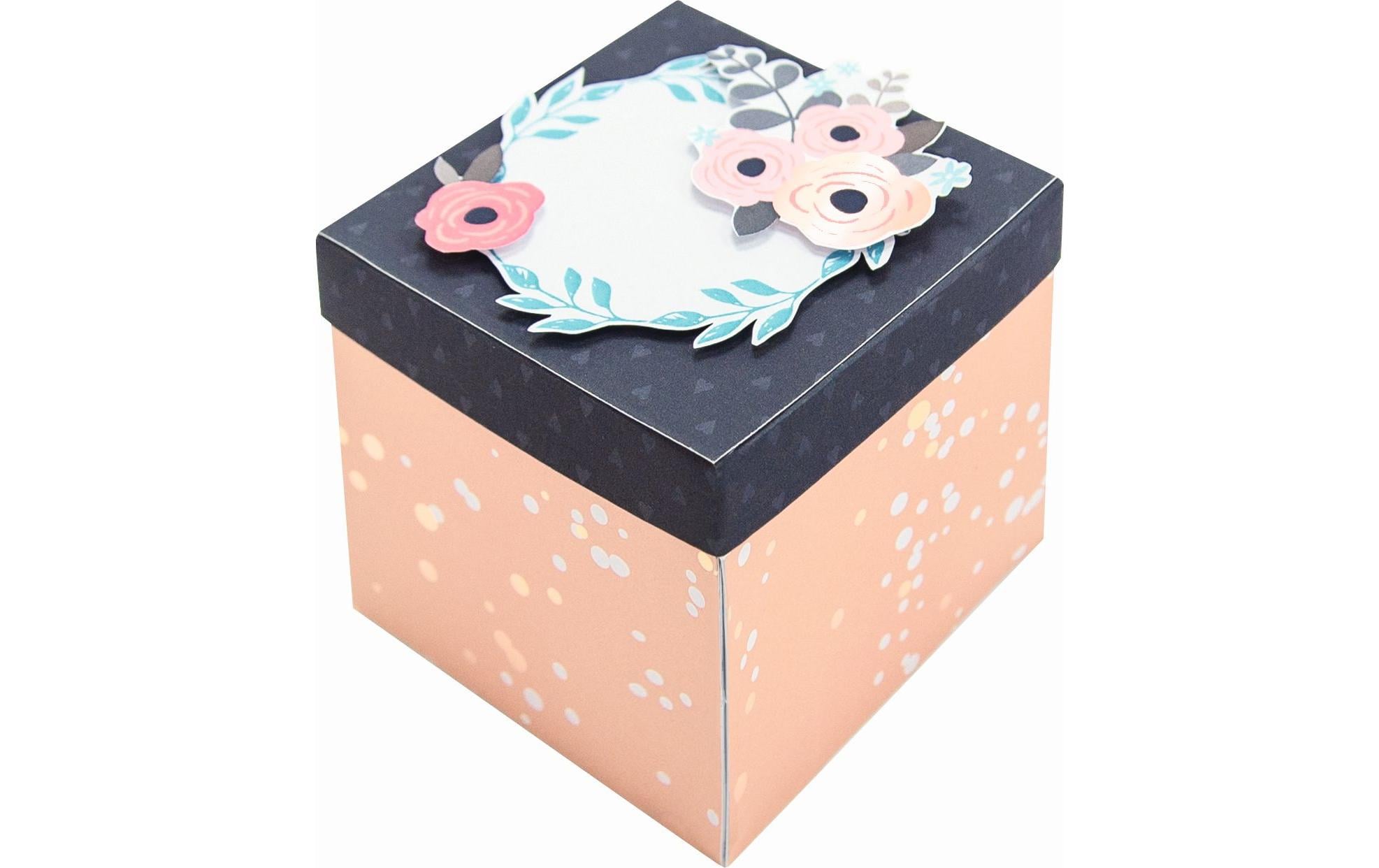 Folia Geschenkbox Romantik Mehrfarbig, 7.50 x 7.50 cm