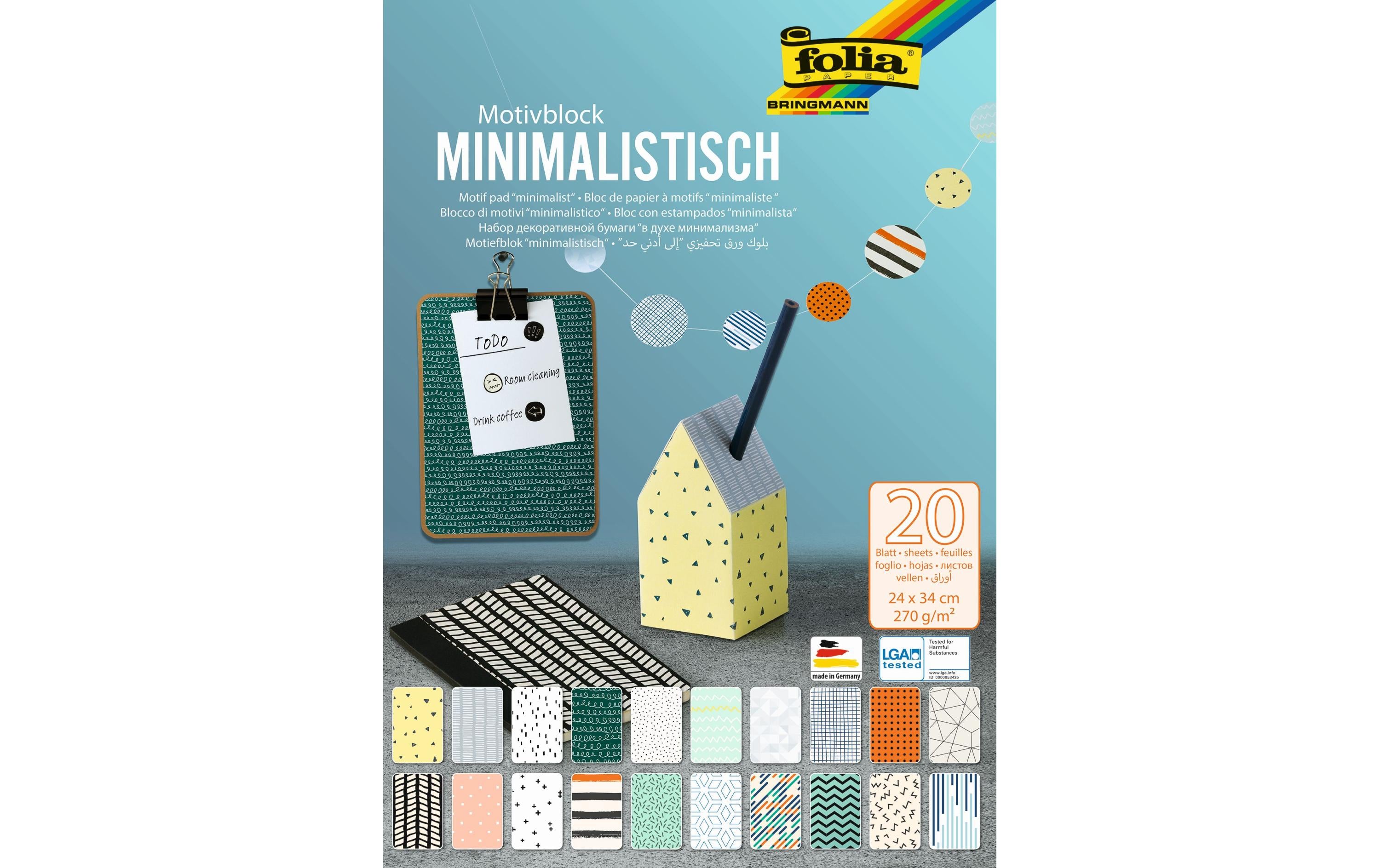 Folia Motivblock Minimalistisch, 24 x 34 cm 20 Blatt