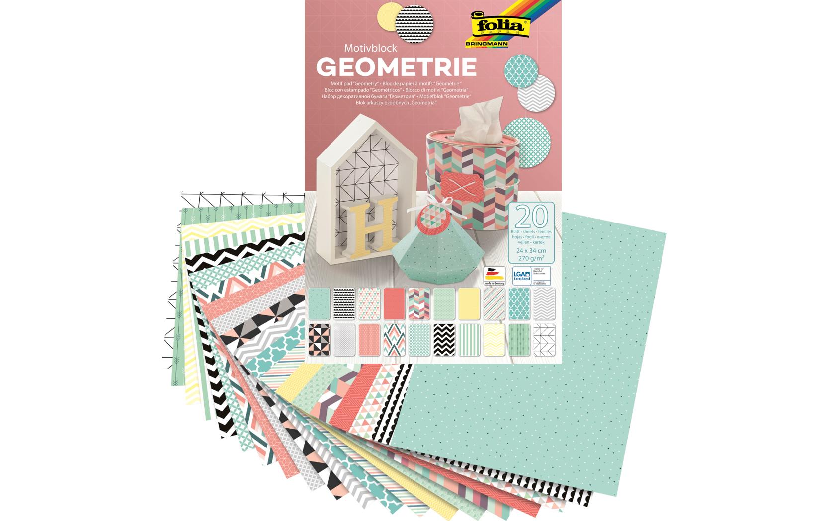 Folia Motivblock Geometrie Mehrfarbig