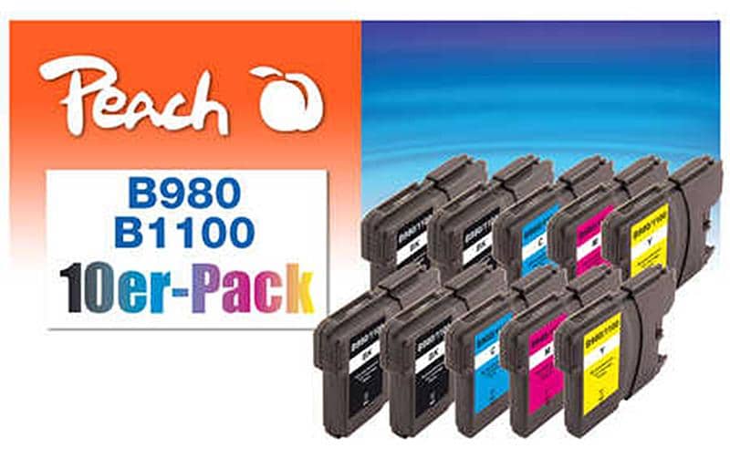 Peach Tinte Brother Nr. LC-980/1100 4x BK, je 2x C,M,Y
