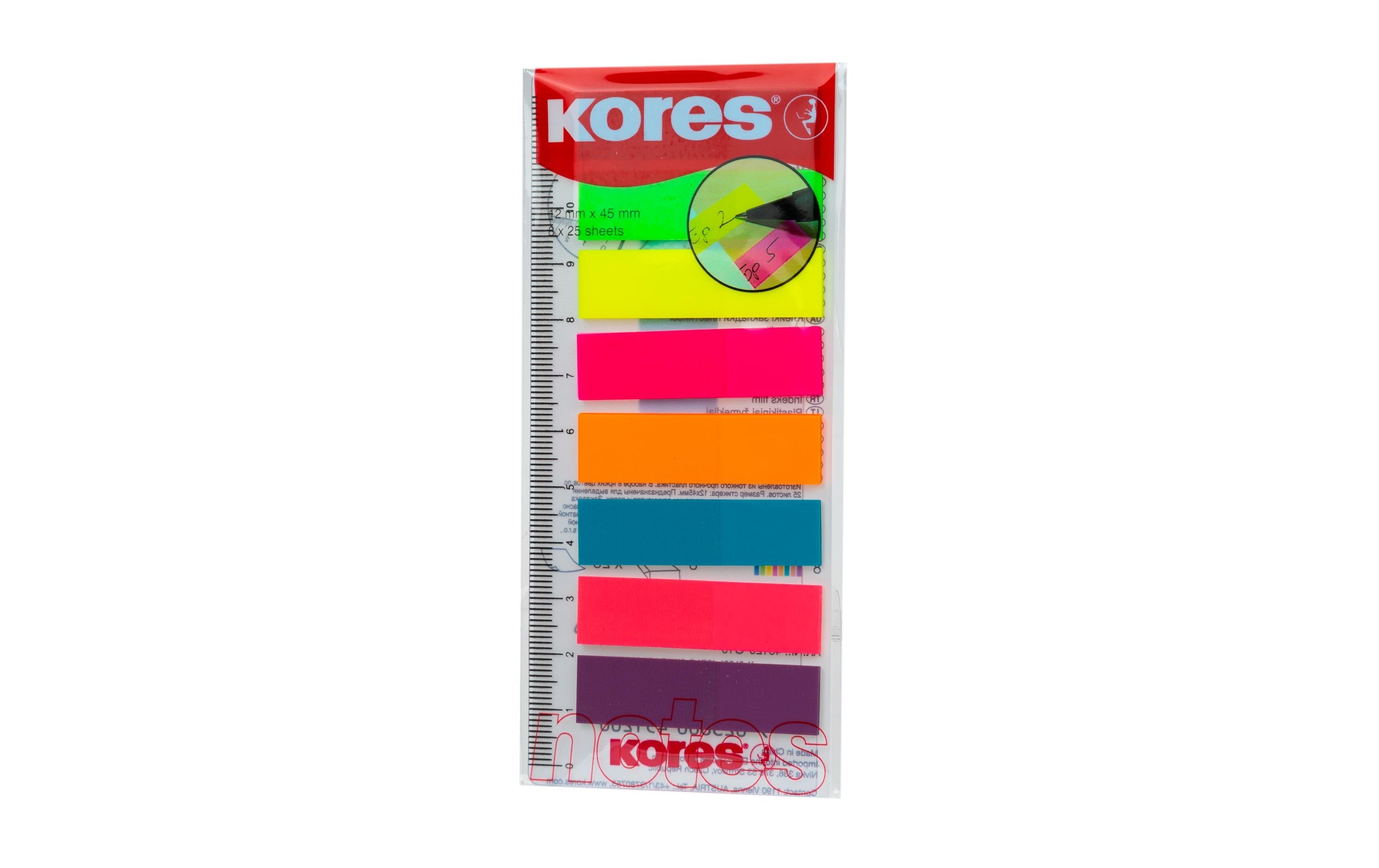 Kores Page Marker mit Lineal 200 Stück