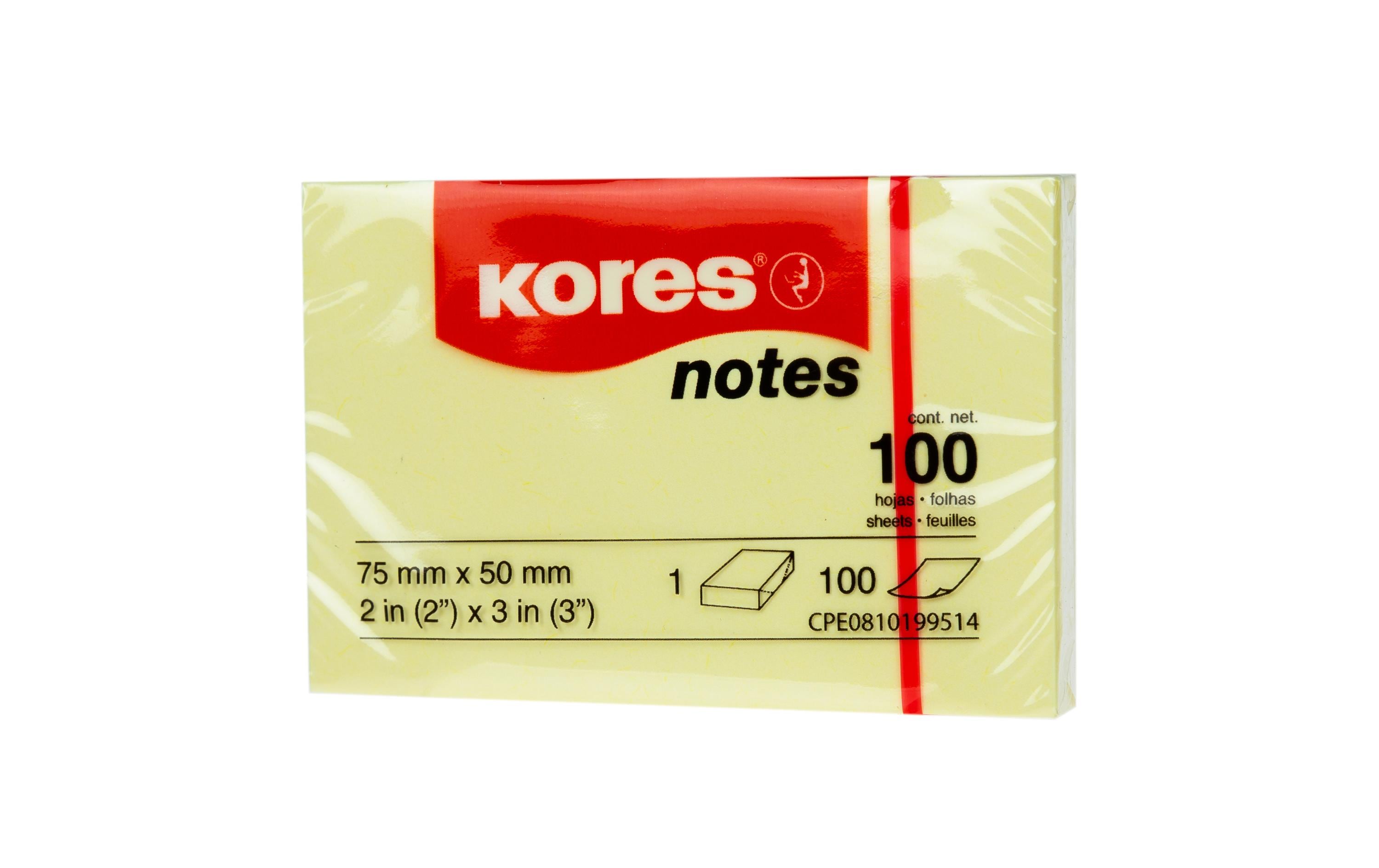 Kores Notizzettel 5075, 5 x 7.5 cm, 12 Blöcke, Gelb