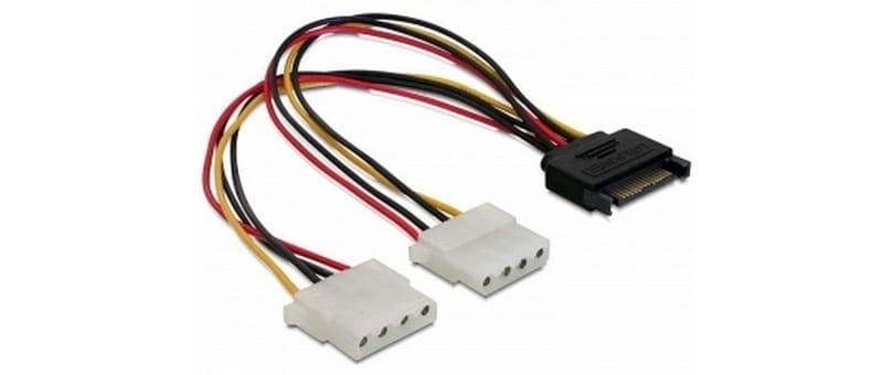 Delock Y-Stromkabel SATA - 2x Molex 20 cm
