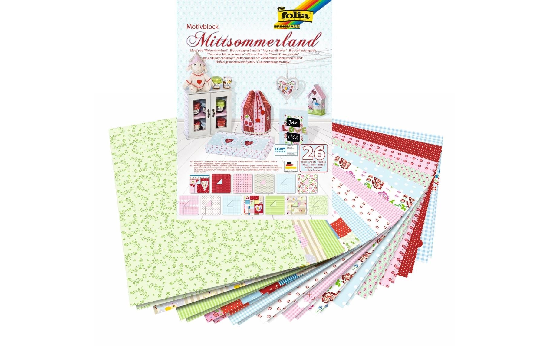 Folia Motivblock Mittsommerland Mehrfarbig