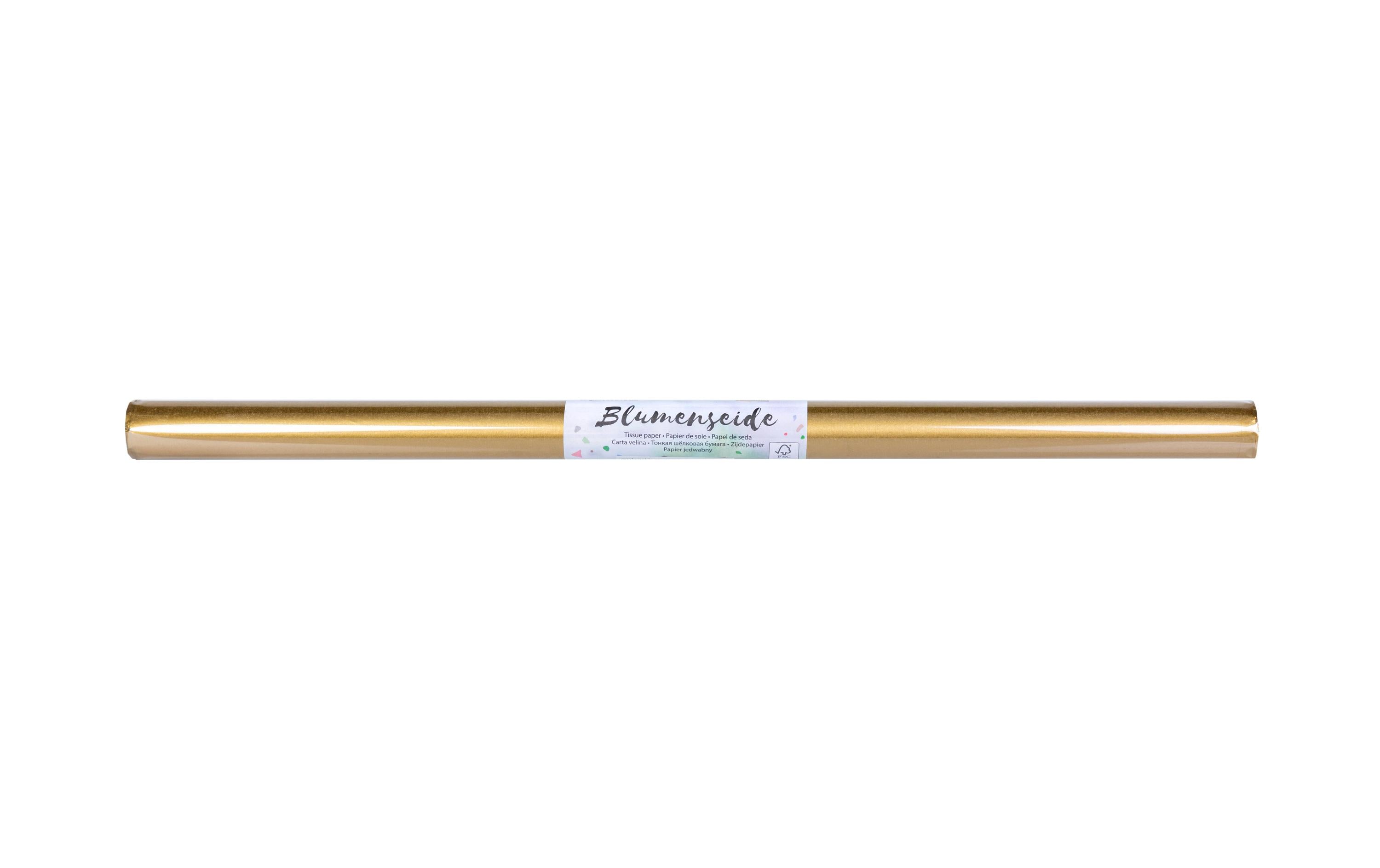 Folia Seidenpapier Blumenseide, 50 x 70 cm Gold