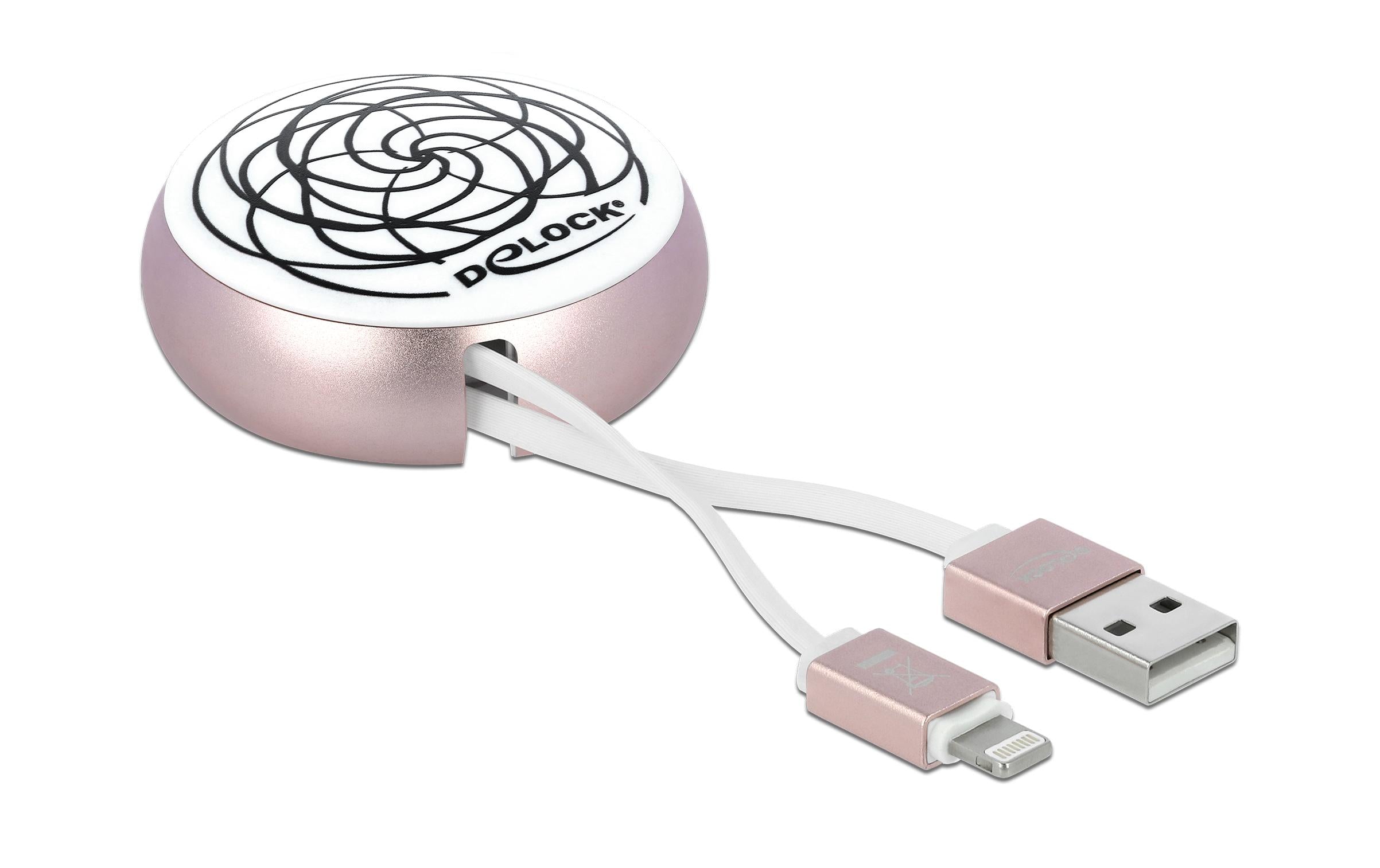 Delock USB 2.0-Kabel mit Autorollfunktion USB A - Lightning 0.92 m
