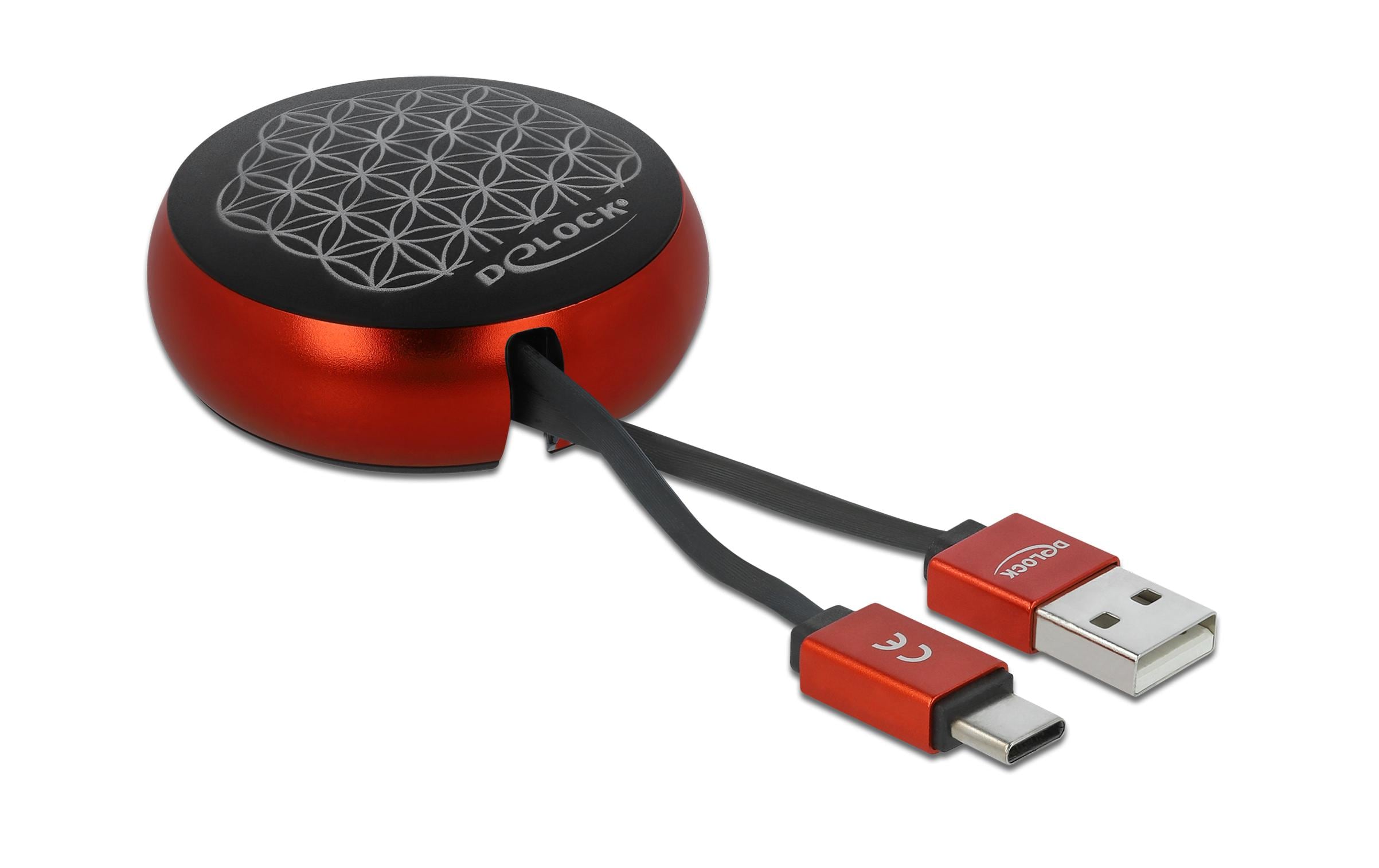 Delock USB 2.0-Kabel mit Autorollfunktion USB A - USB C 0.92 m