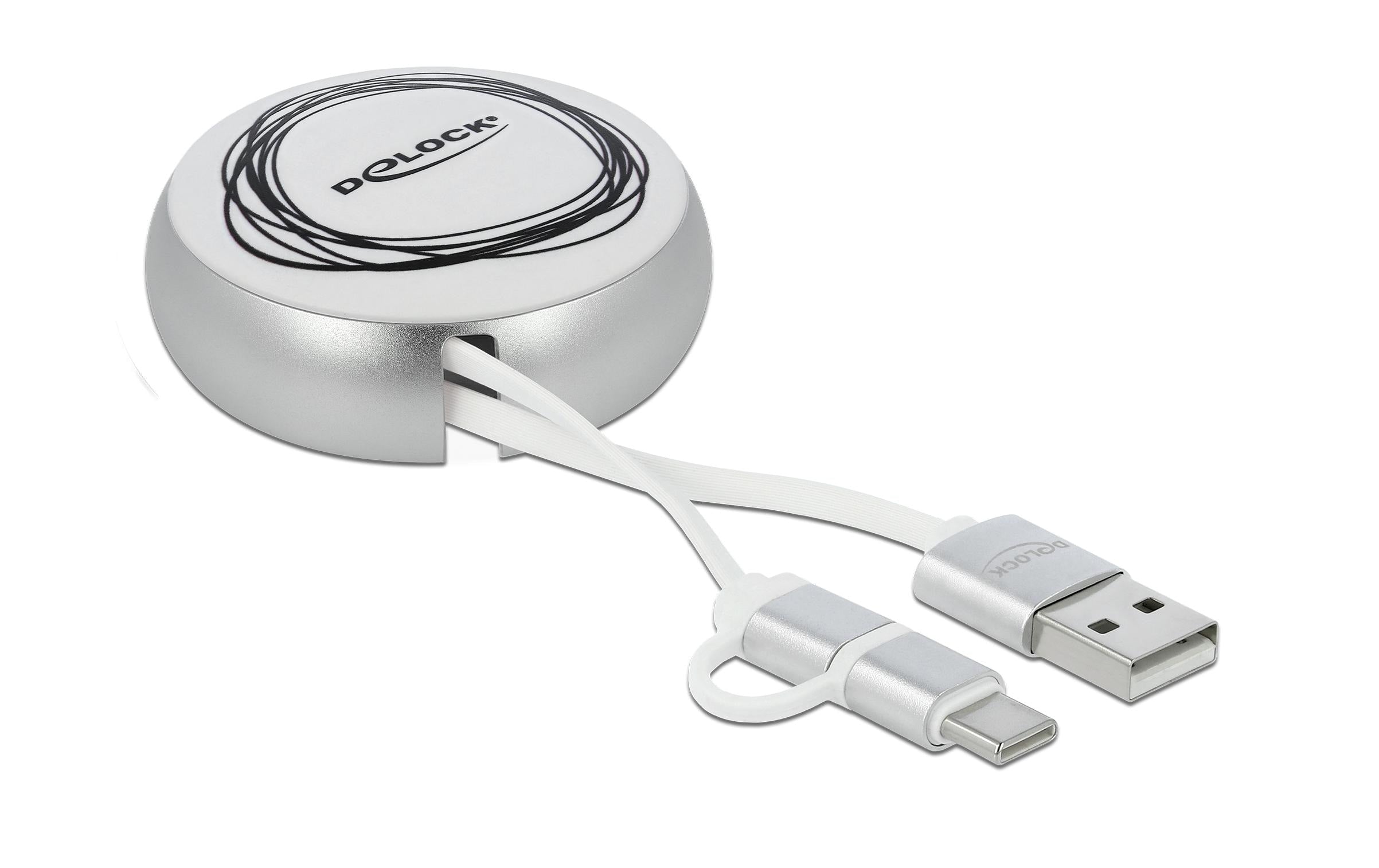 Delock USB 2.0-Kabel USB A - Micro-USB B/USB C 0.92 m