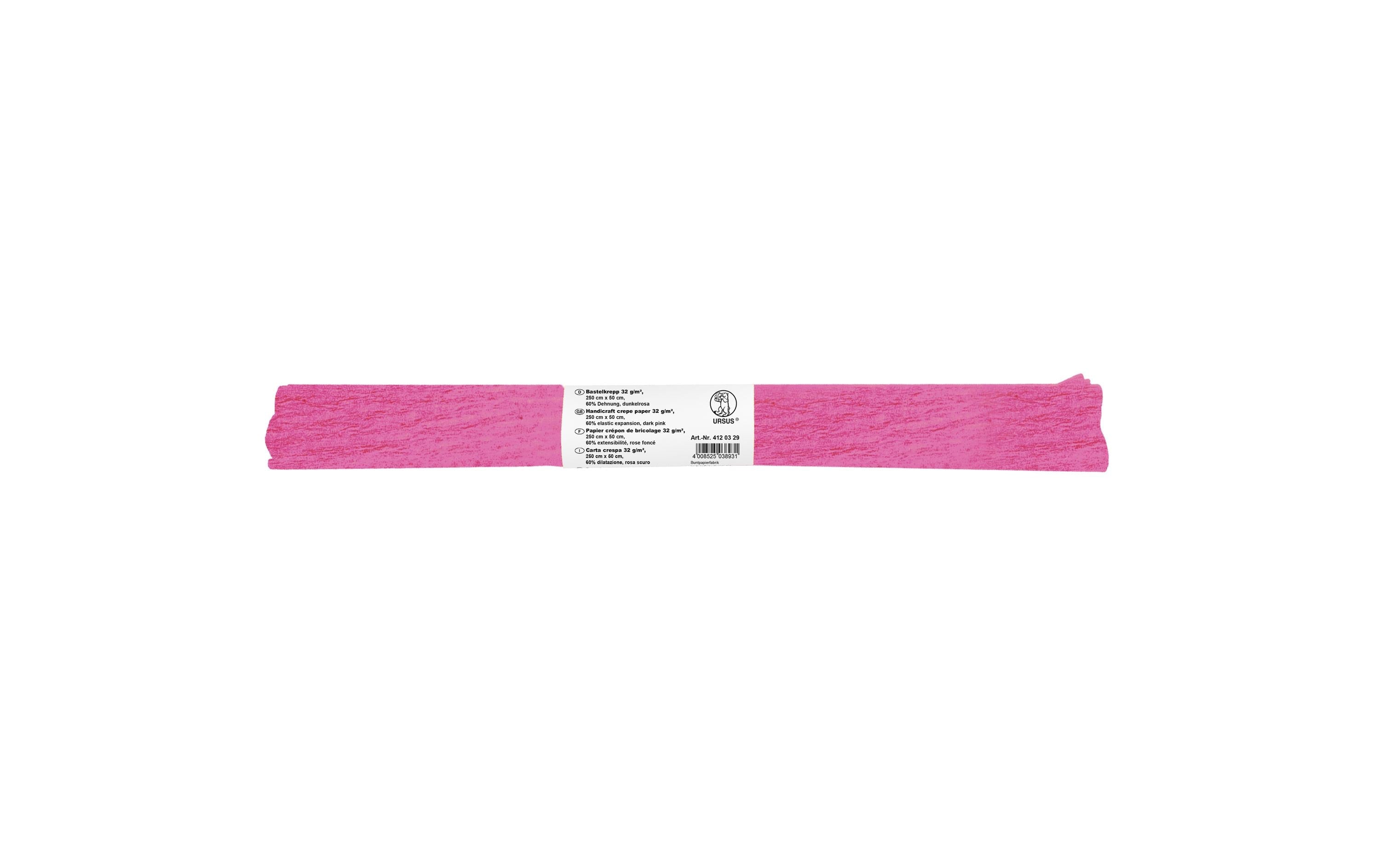 URSUS Krepppapier 50 cm x 2.5 m, 32 g/m², Dunkelrosa