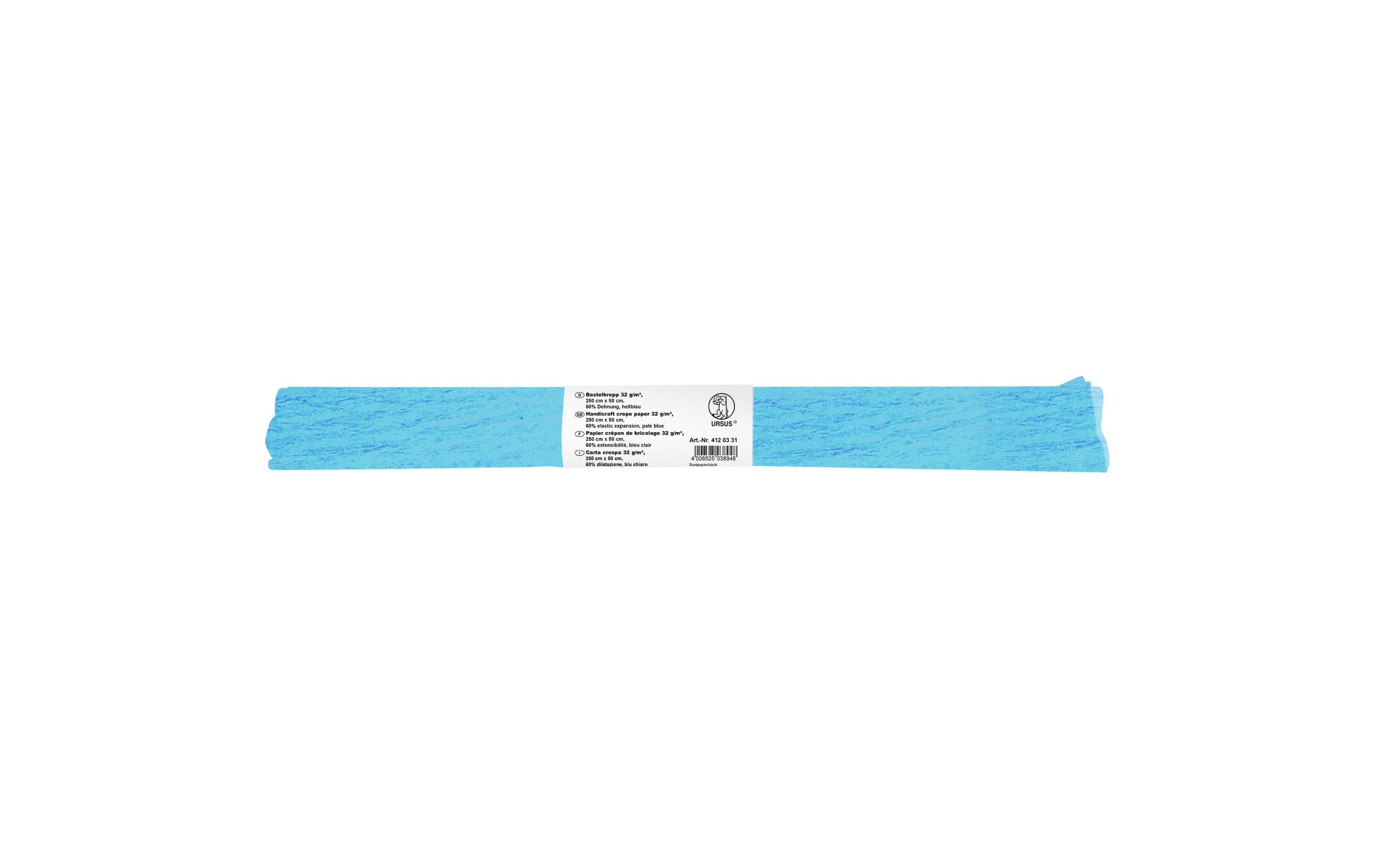 URSUS Krepppapier 50 cm x 2.5 m, 32 g/m², Hellblau
