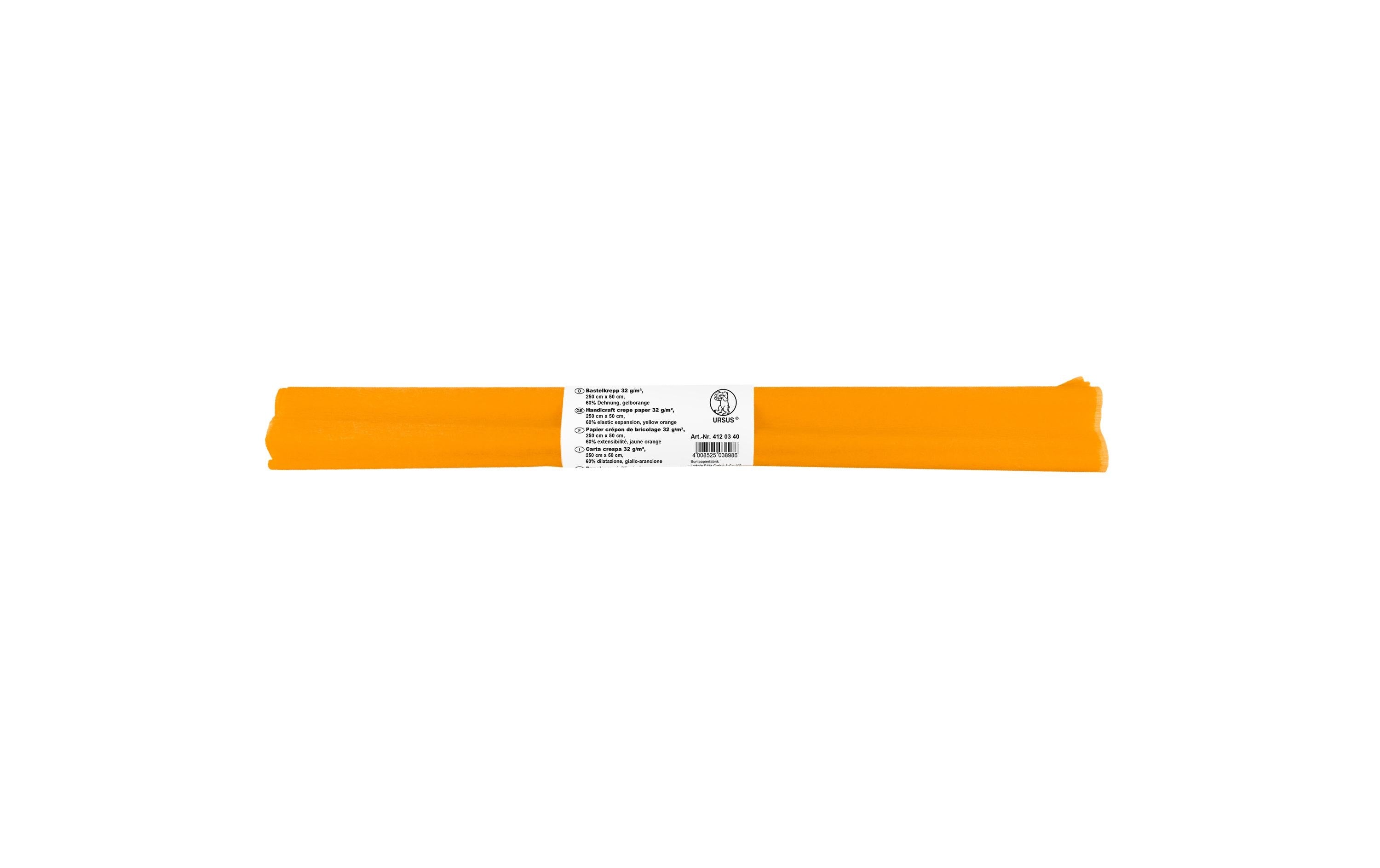 URSUS Krepppapier 50 cm x 2.5 m, 32 g/m², GelbOrange