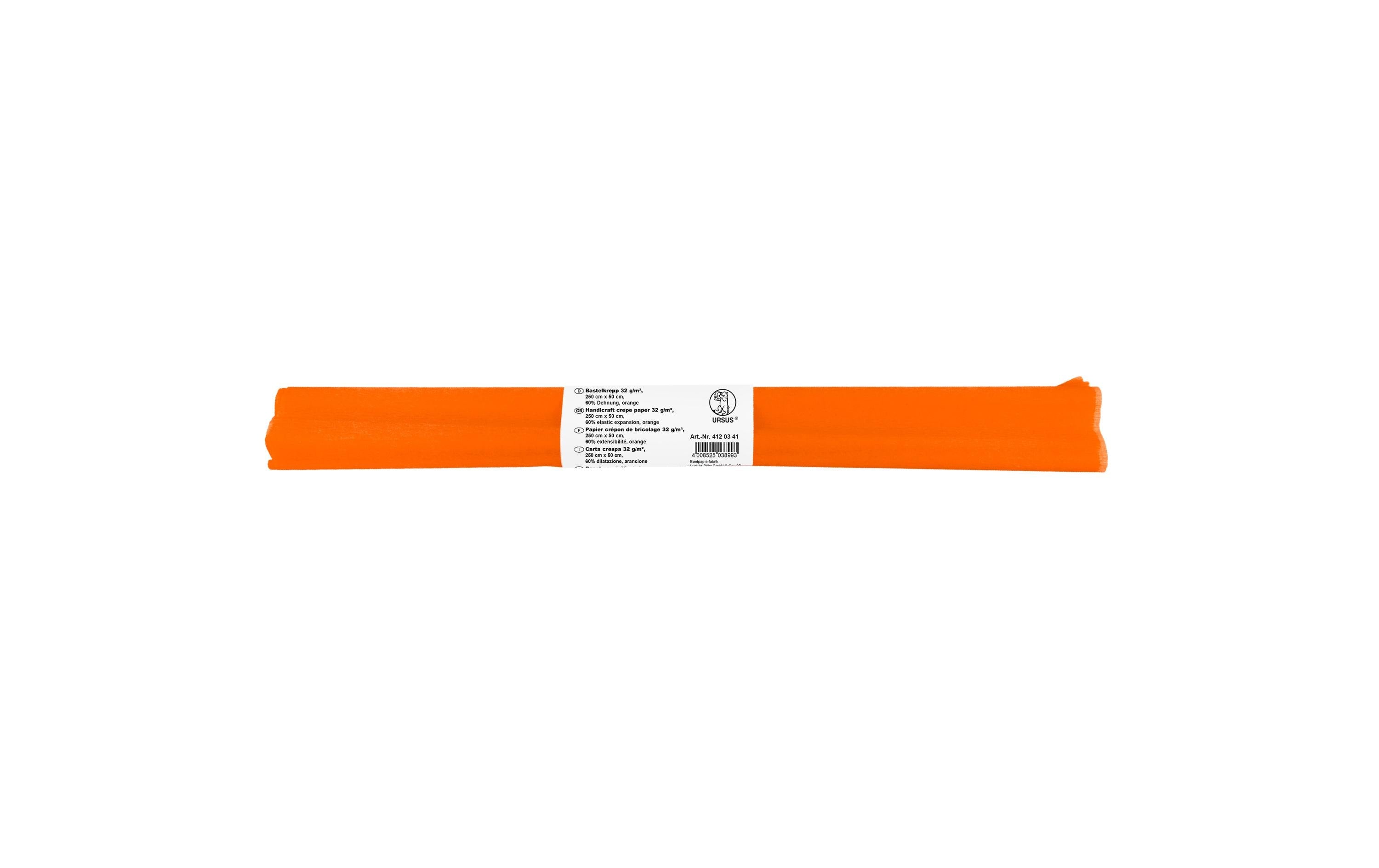 URSUS Krepppapier 50 cm x 2.5 m, 32 g/m², Orange