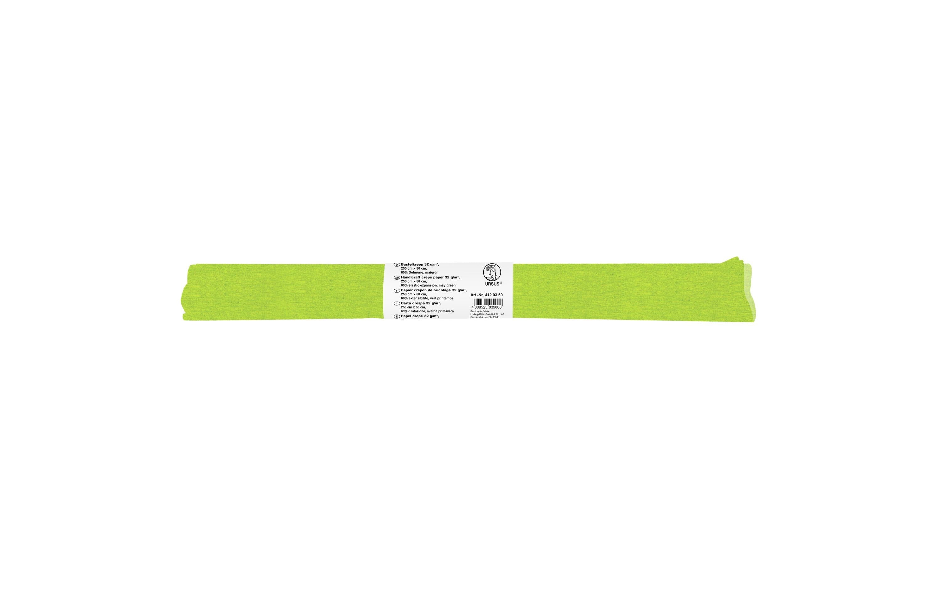URSUS Krepppapier 50 cm x 2.5 m, 32 g/m², Maigrün