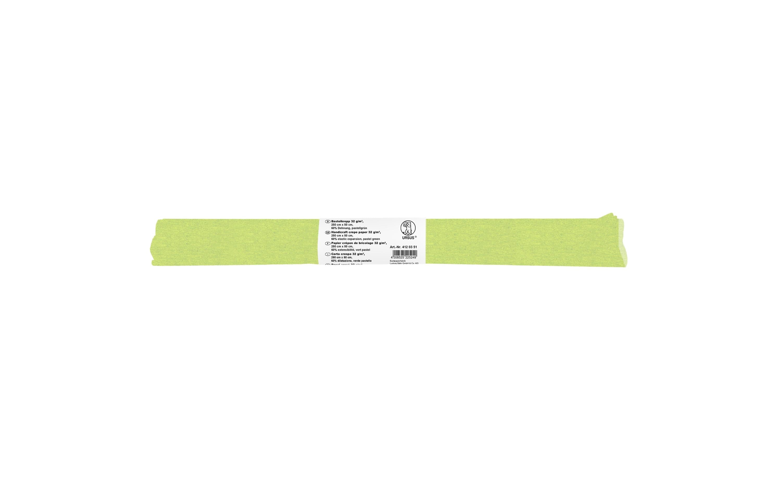 URSUS Krepppapier 50 cm x 2.5 m, 32 g/m², Pastellgrün