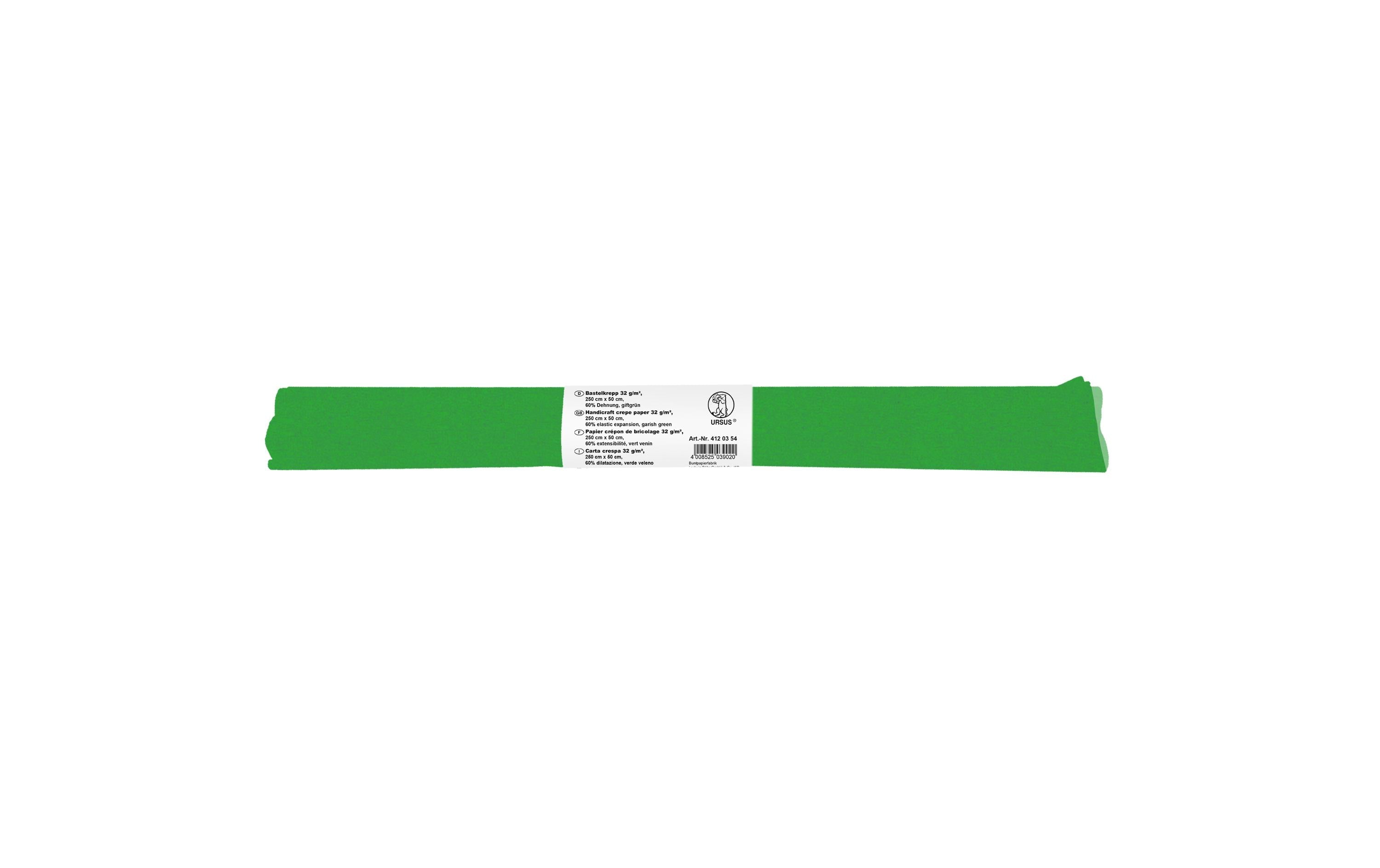 URSUS Krepppapier 50 cm x 2.5 m, 32 g/m², Griftgrün