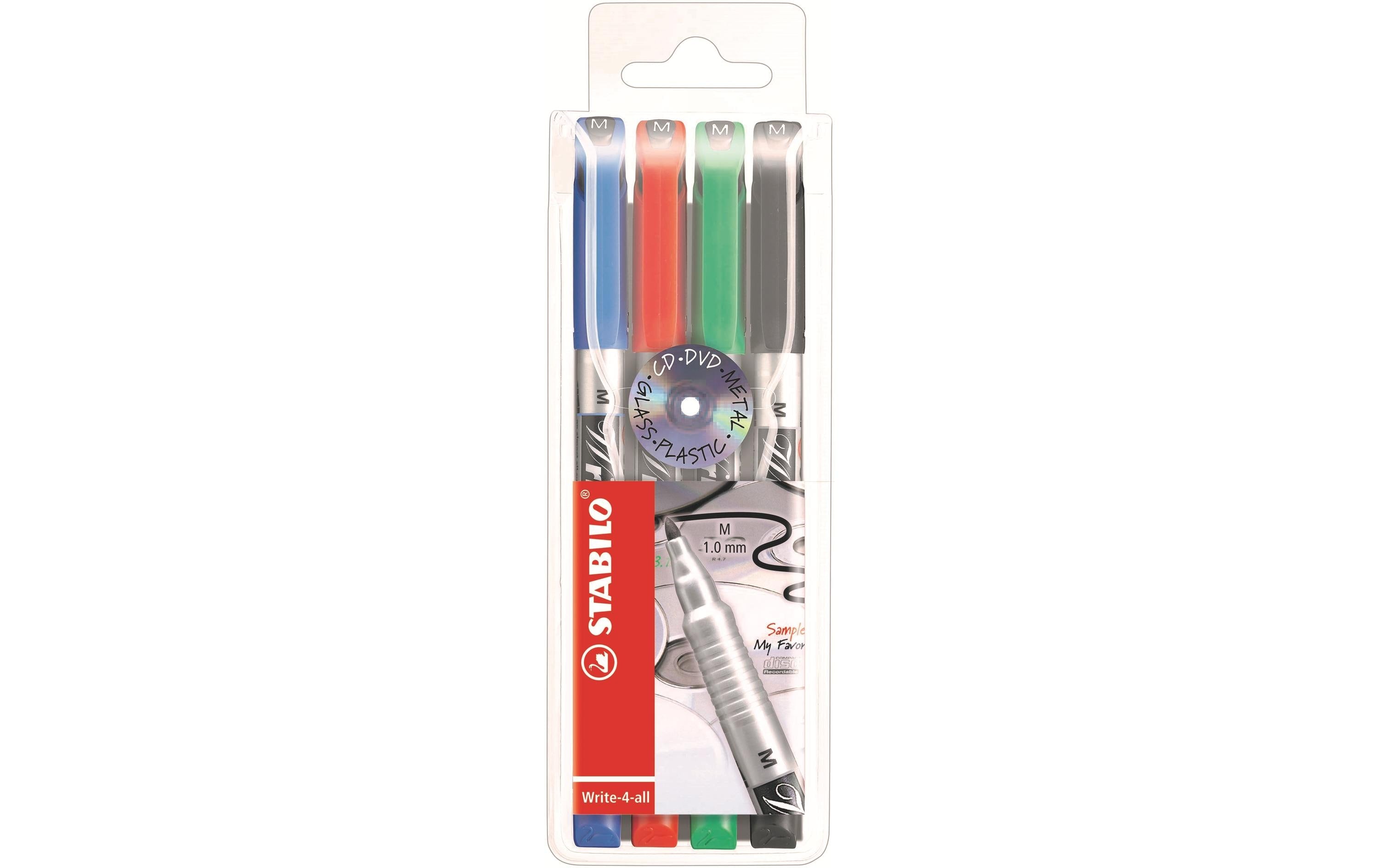 STABILO Permanent-Marker Write-4-all M, 4 Stück