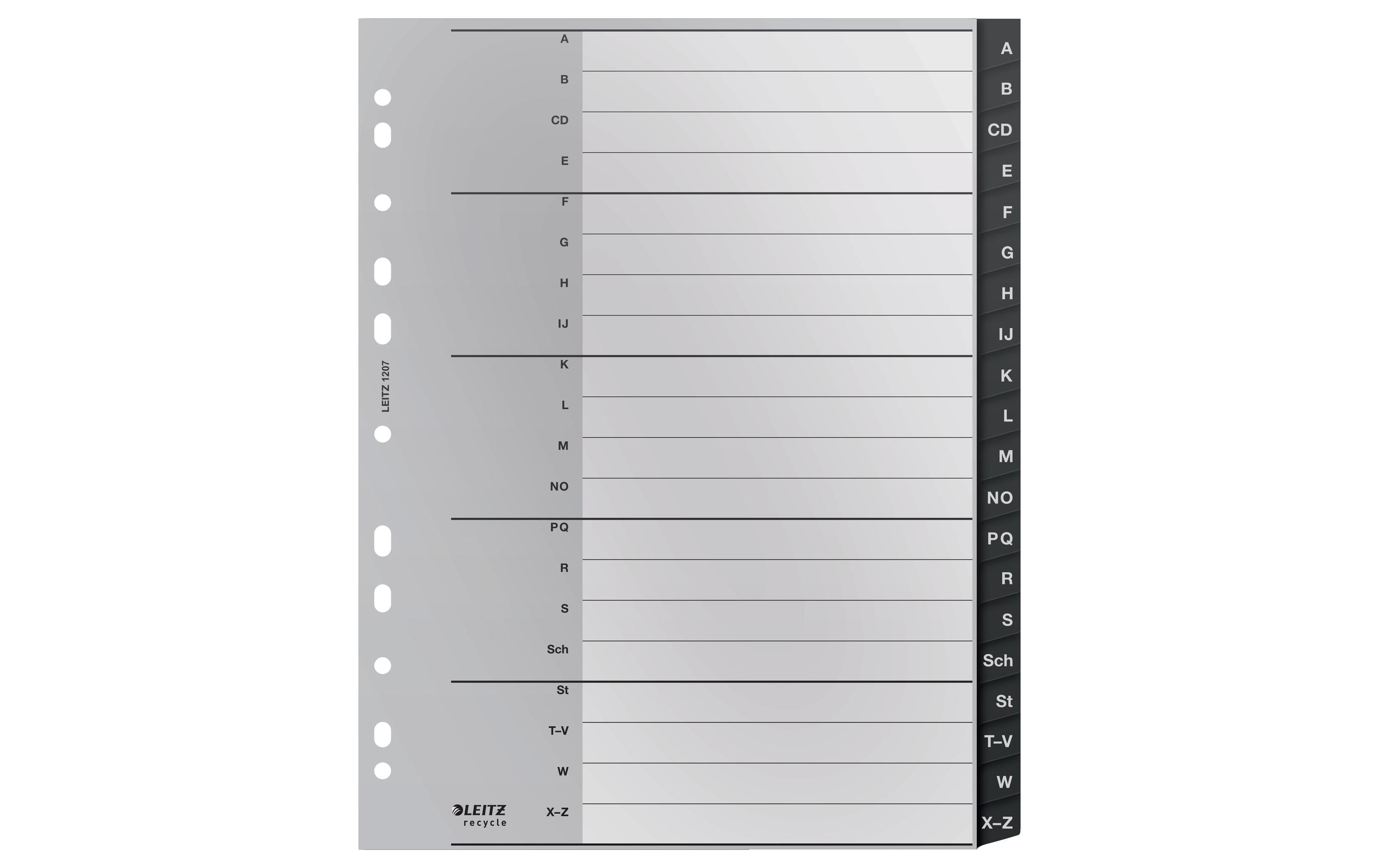 Leitz Register Recycle PC-beschriftbares Register A-Z,  A4