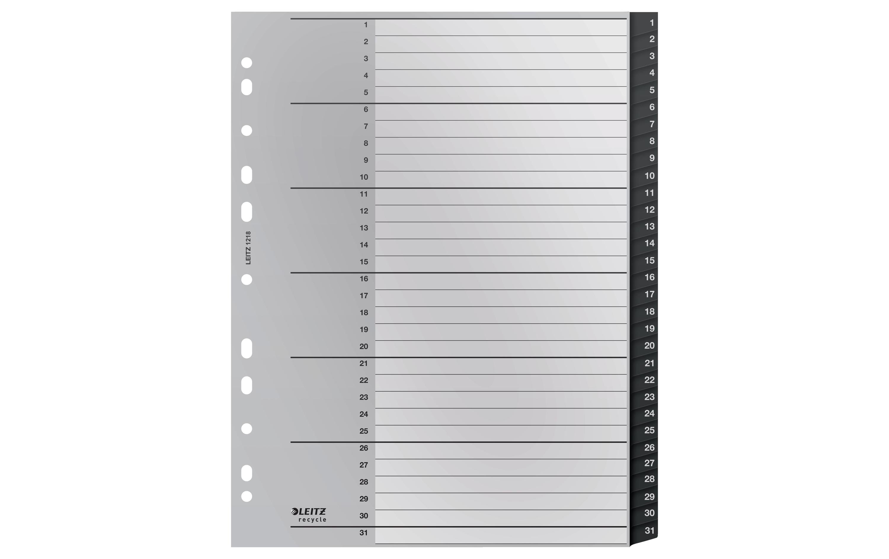 Leitz Register Recycle PC-beschriftbares Register 1-31, A4