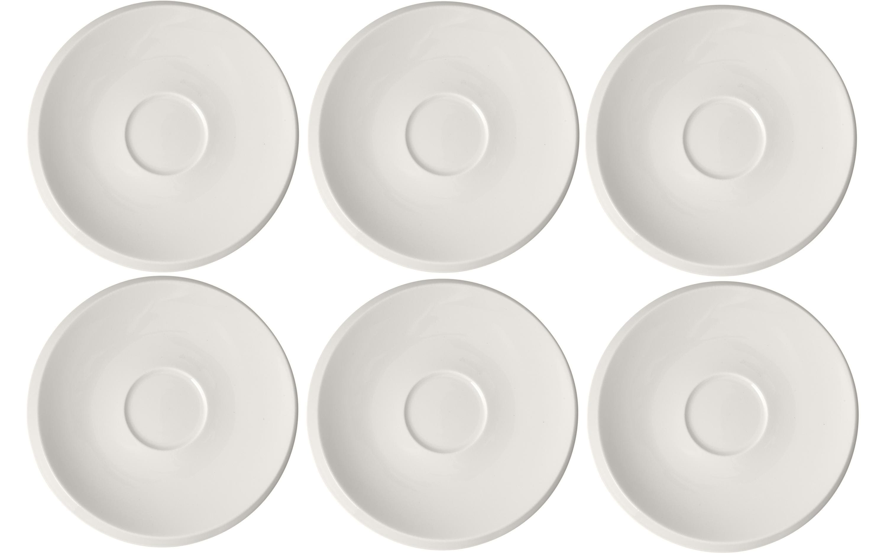 Villeroy & Boch Untertasse New Moon 6 Stück, Weiss