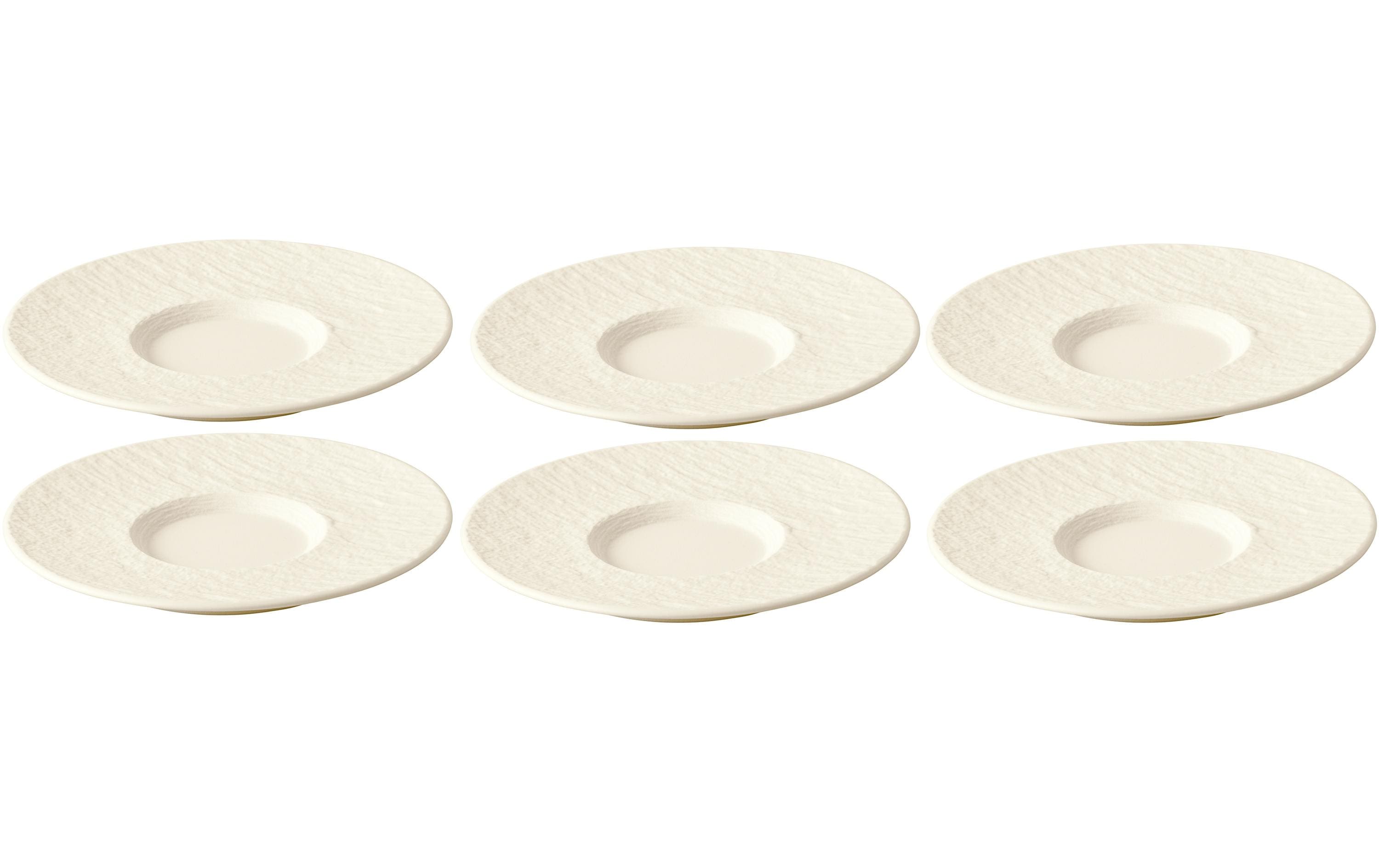 Villeroy & Boch Untertasse Manufacture Rock 6 Stück, Crème/Weiss