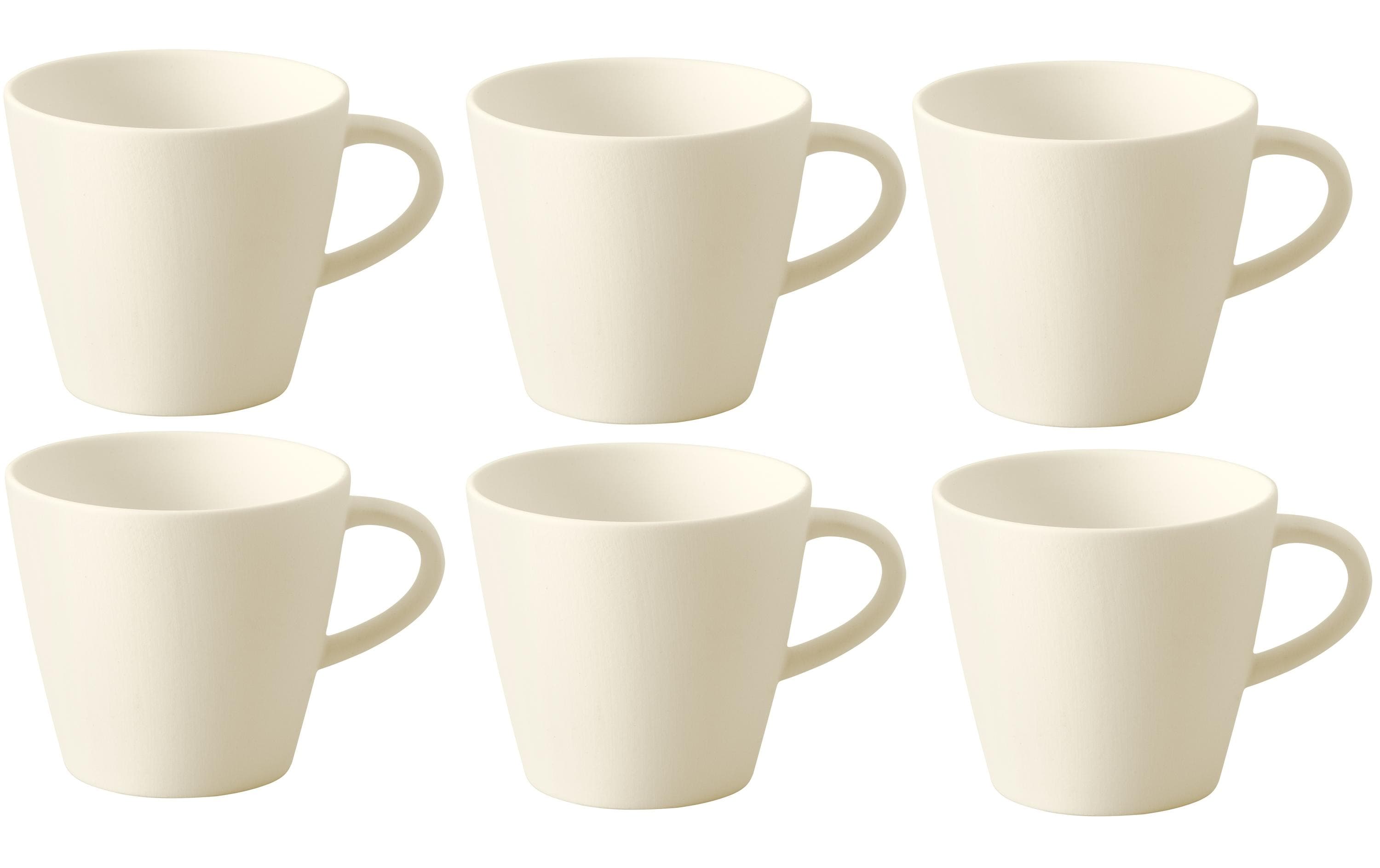 Villeroy & Boch Espressotasse Manufacture Rock 100 ml, 6 Stück, Crème/Weiss