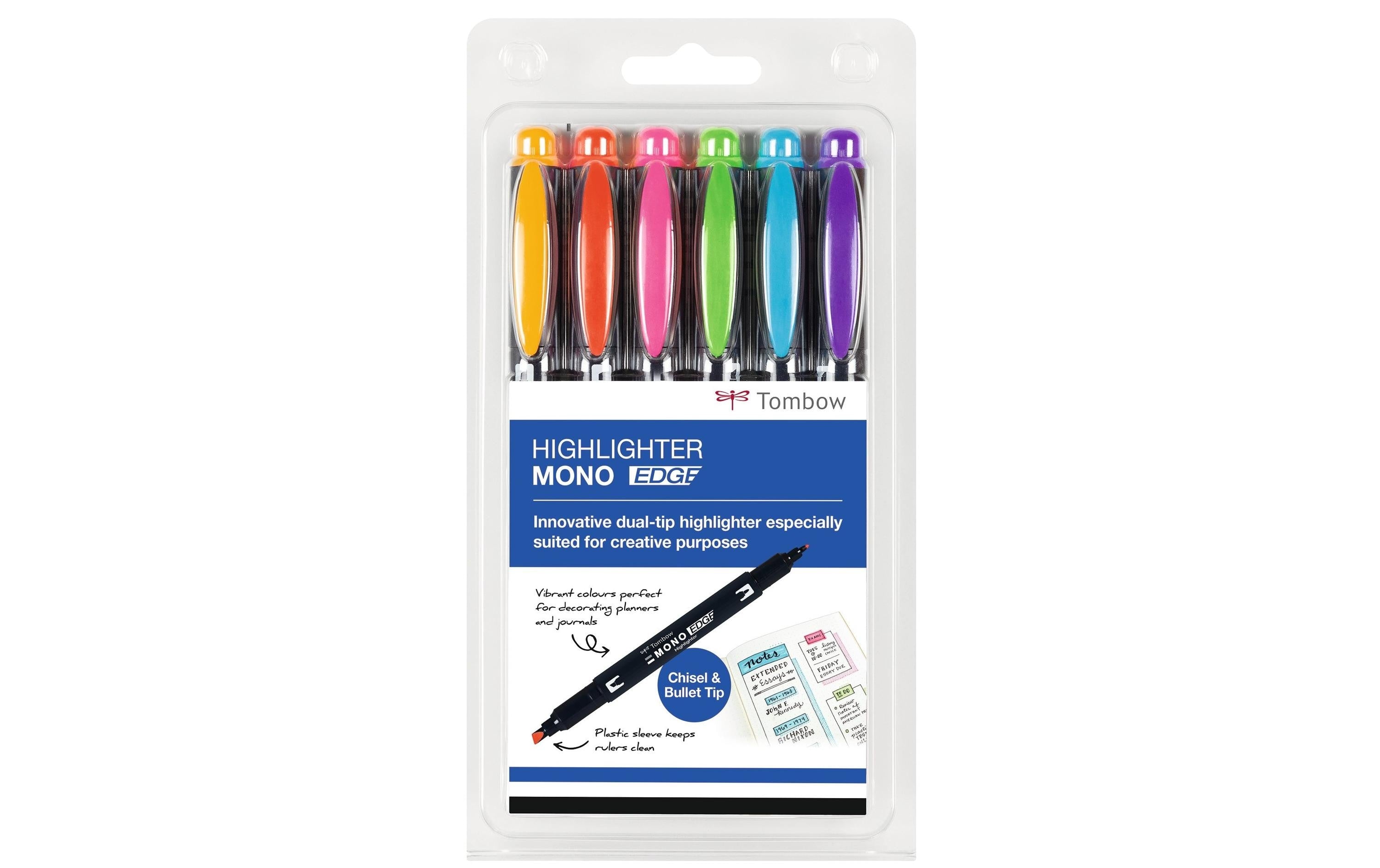 Tombow Textmarker MONO EDGE, 6er-Set