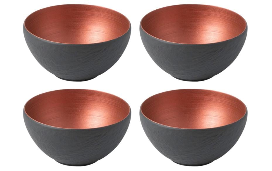 Villeroy & Boch Schale Manufacture Rock Glow 14 cm, 4 Stück, Braun/Grau