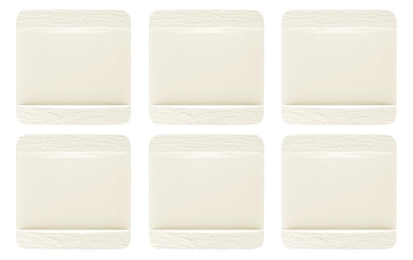 Villeroy & Boch Speiseteller Manufacture Rock 6 Stück, Weiss