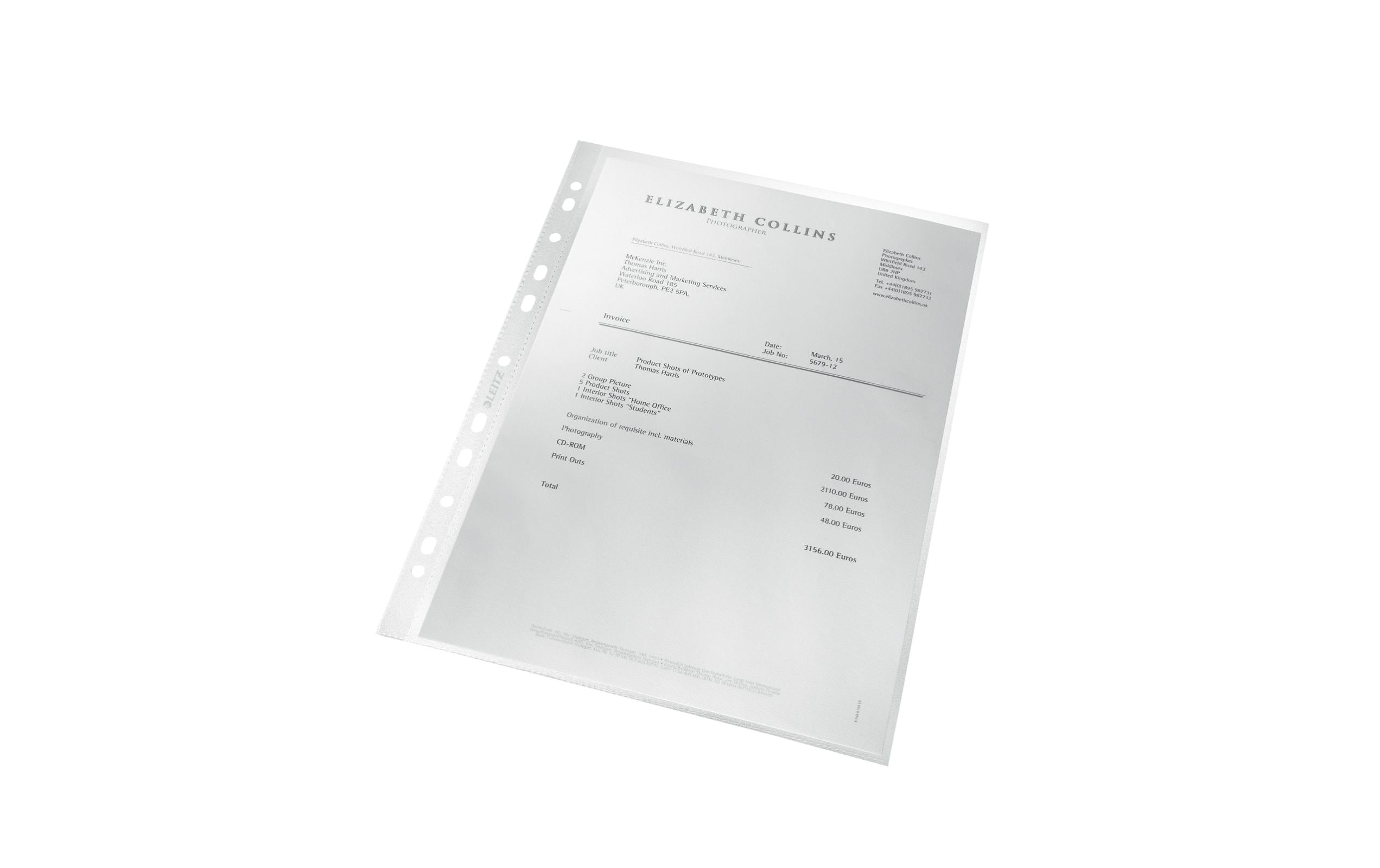 Leitz Zeigetasche Recycle A4 25 Stück, Transparent