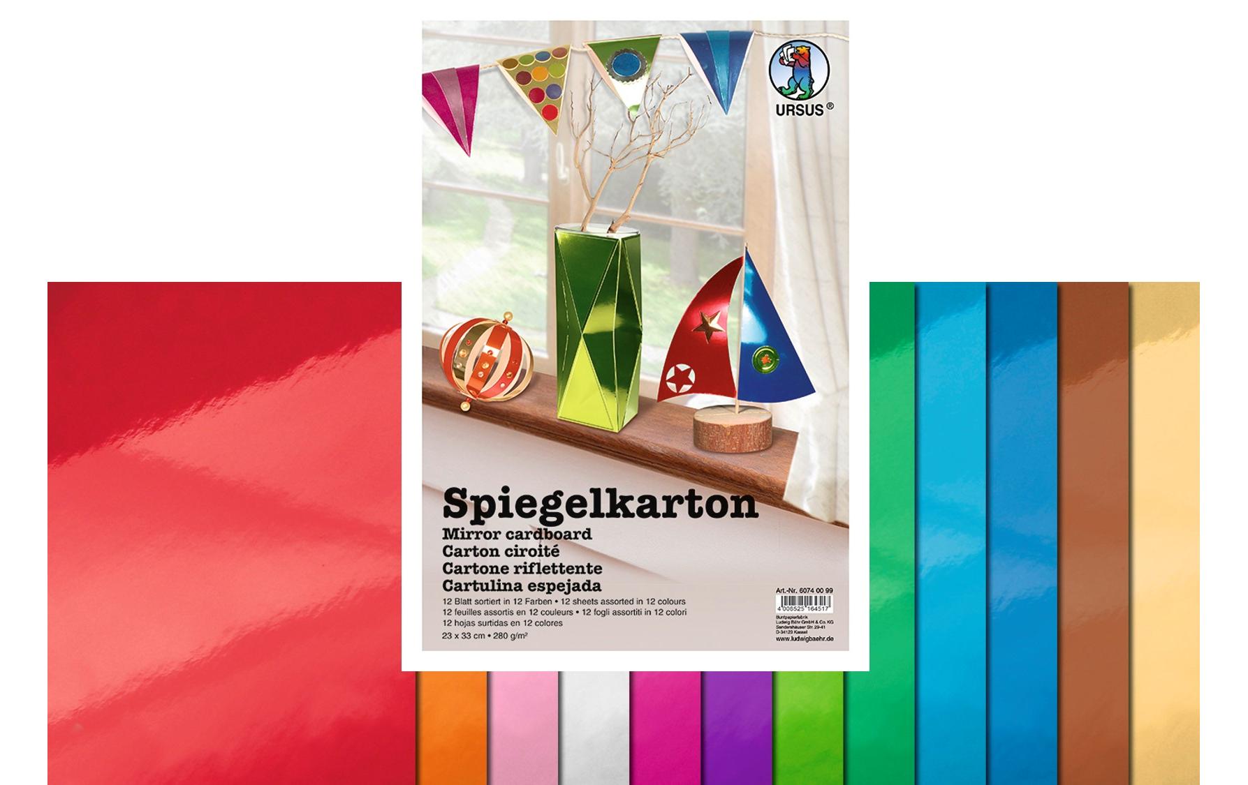 URSUS Bastelpapier Spiegelkarton 280 g/m2 23 x 33 cm