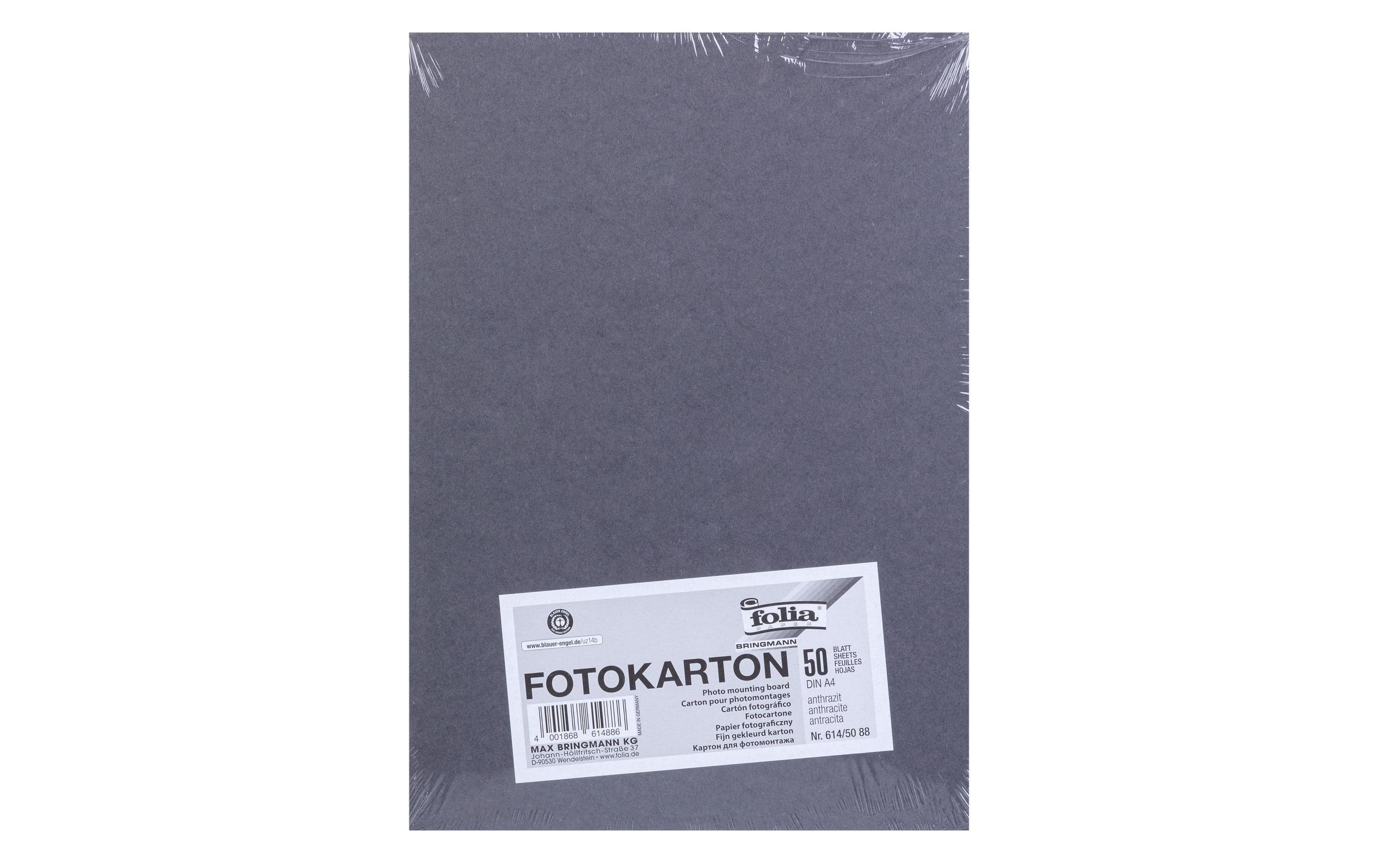 Folia Fotokarton A4, 300 g/m², 50 Blatt, Anthrazit