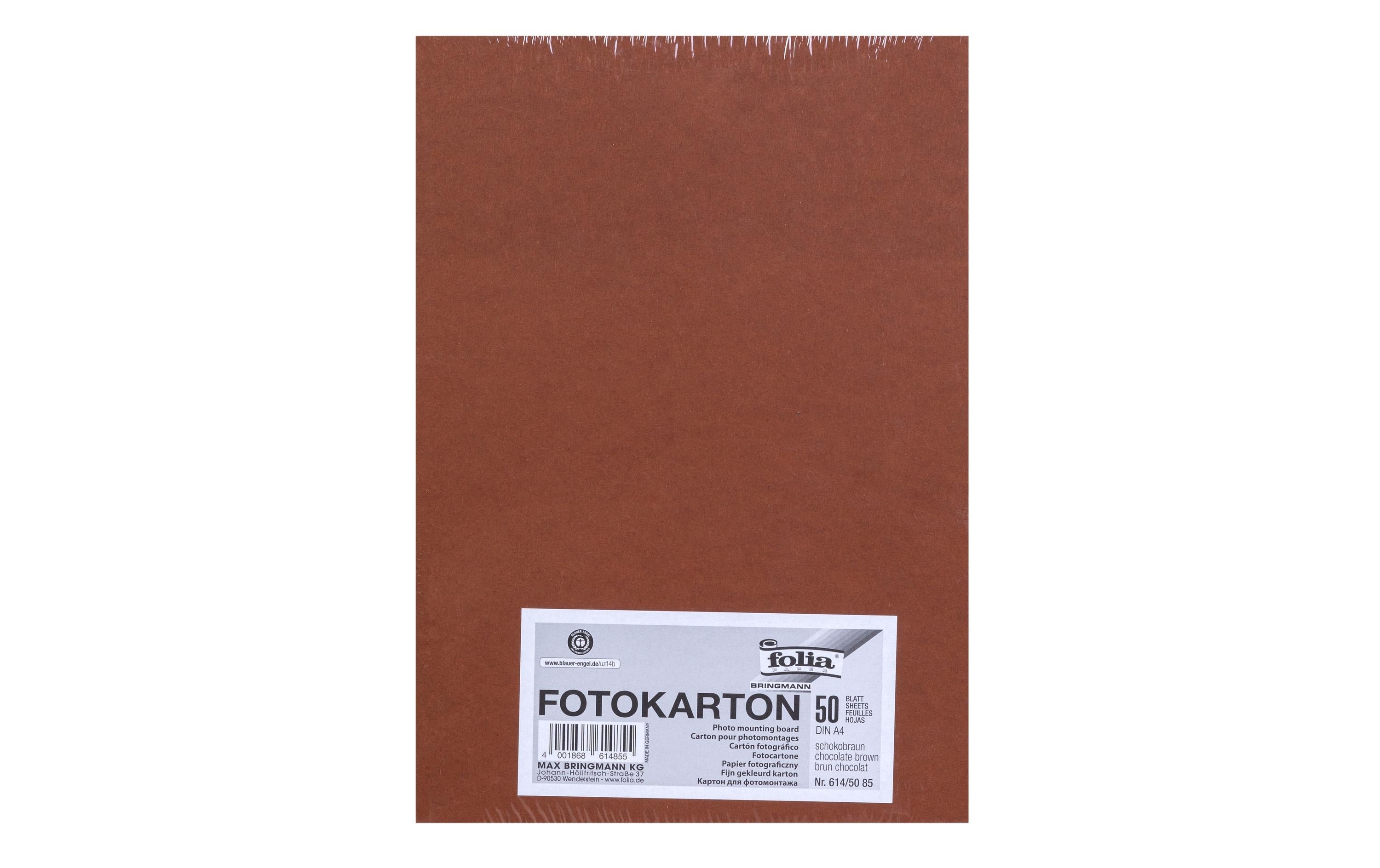 Folia Fotokarton A4, 300 g/m², 50 Blatt, Schokobraun