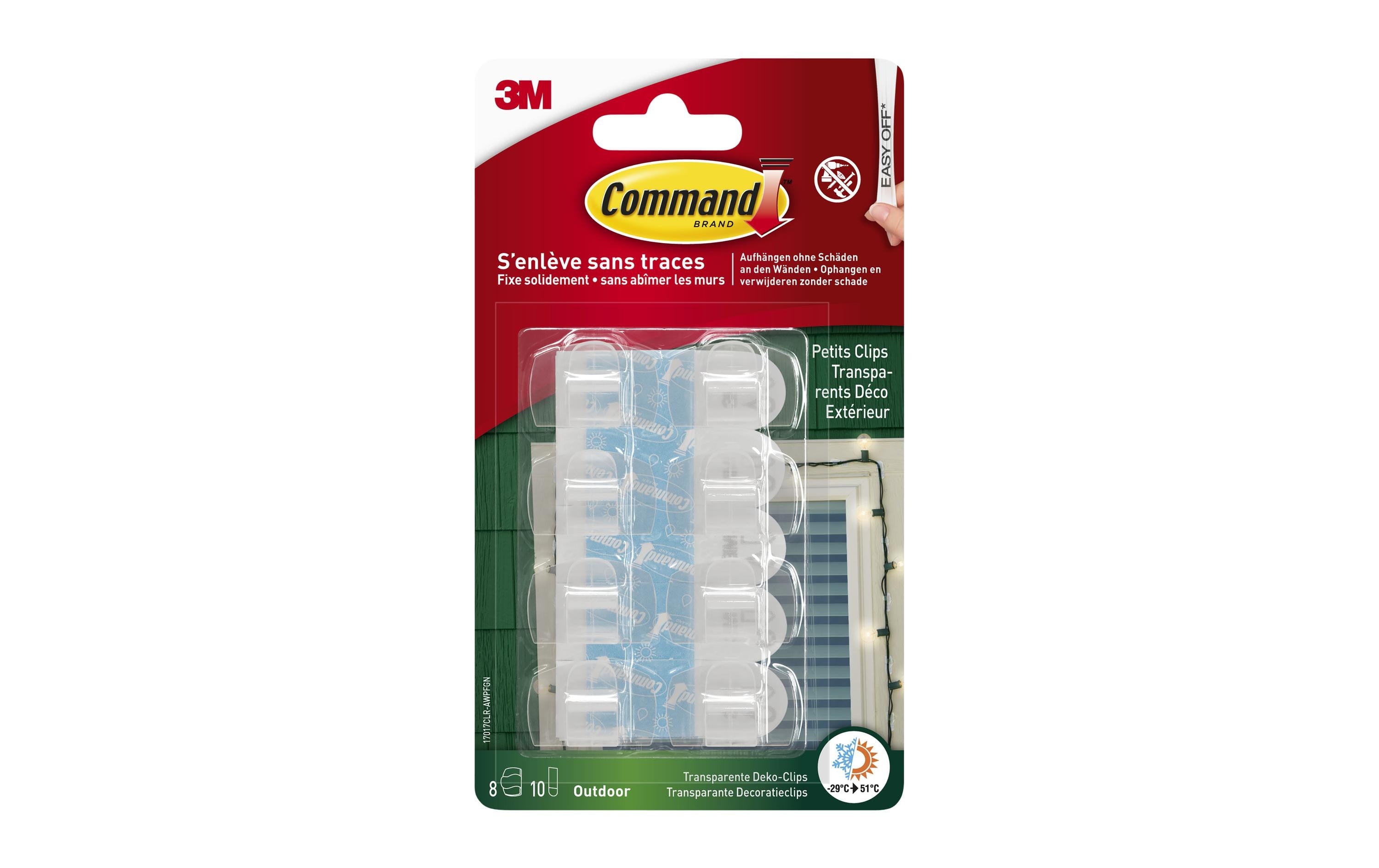 Command Haken Command Outdoor Transparent, 8 Haken