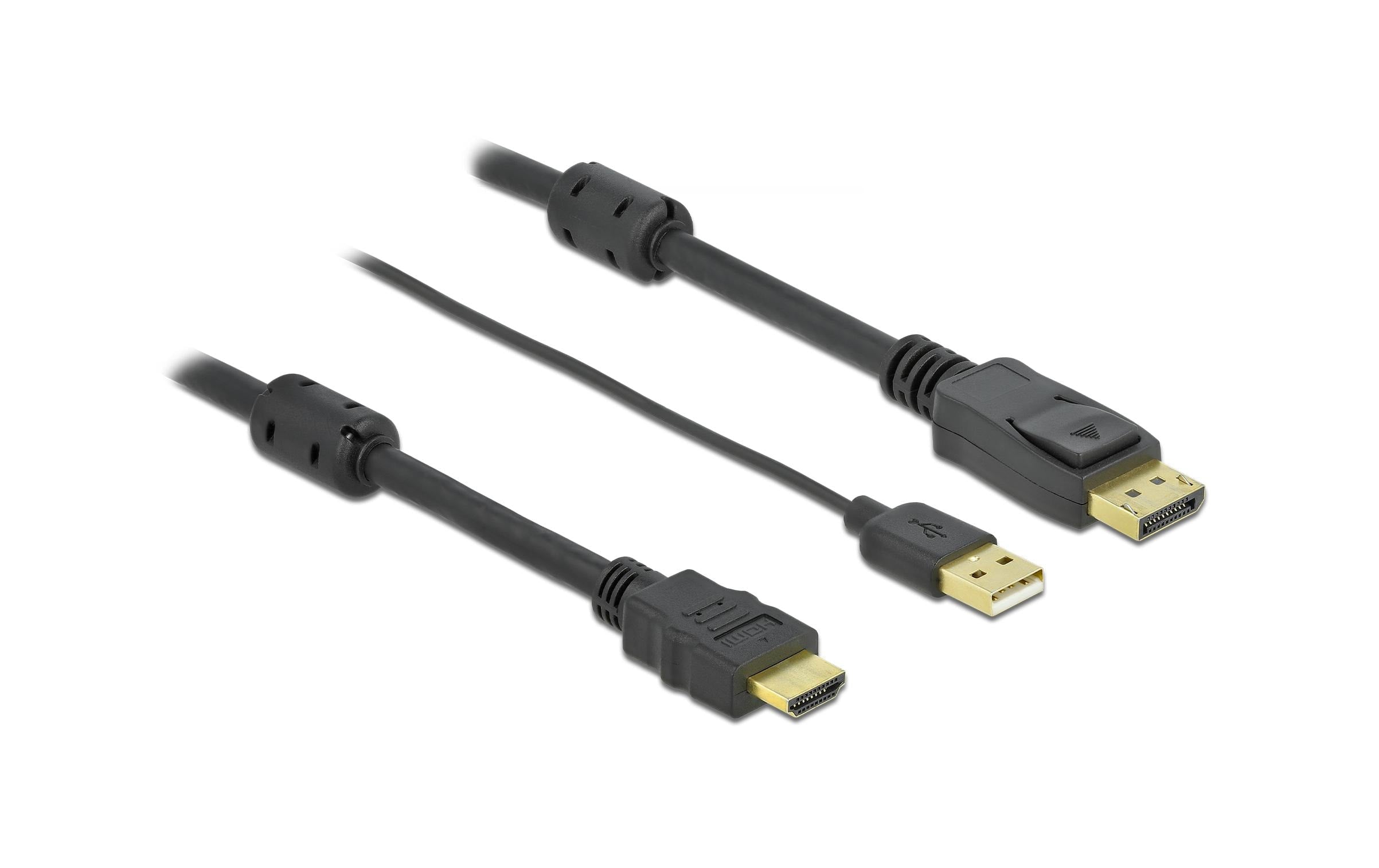 Delock Kabel HDMI – Displayport, HDMI/USB 2.0 - DisplayPort, 10 m
