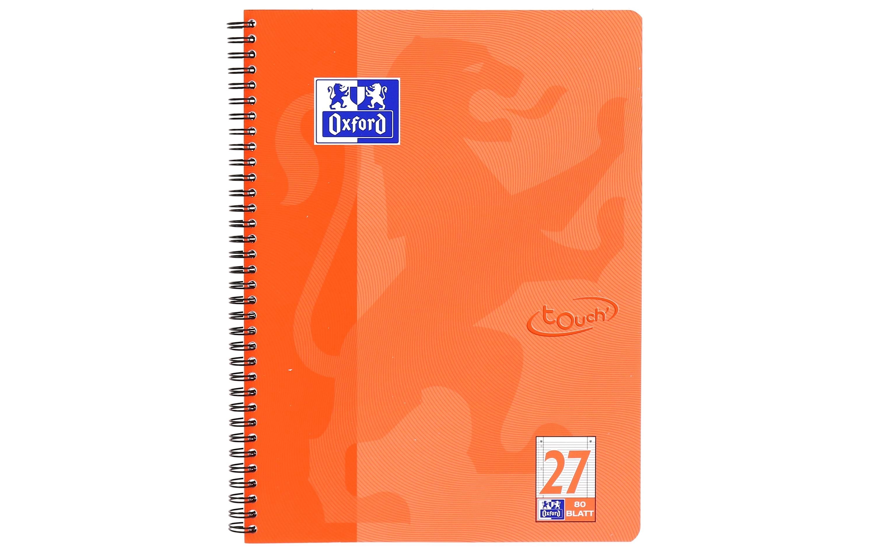 Oxford Notizheft Touch Collegeblock L27, A4 +, Liniert, Koralle