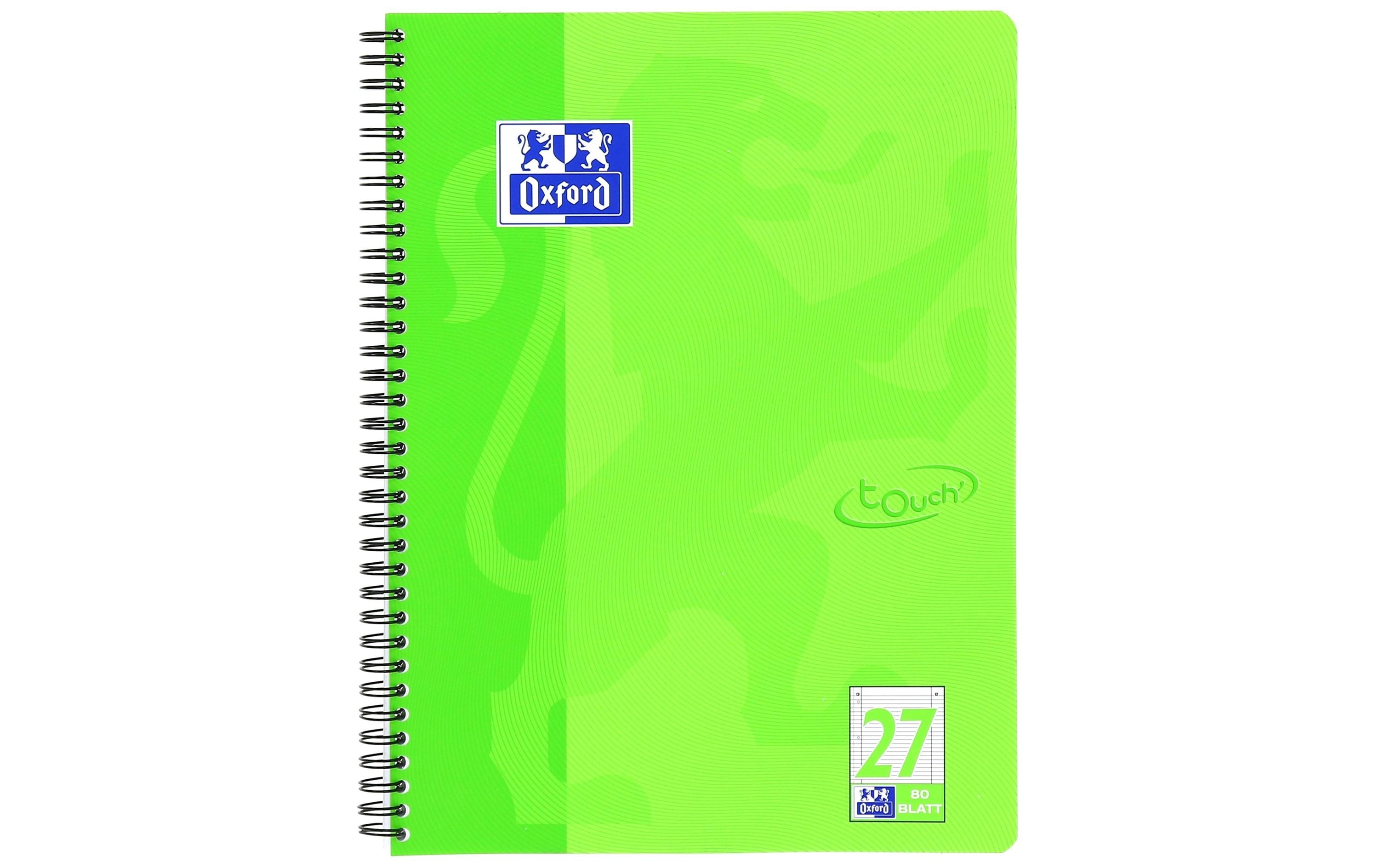 Oxford Notizheft Touch Collegeblock L27, A4 +, Liniert, Grün